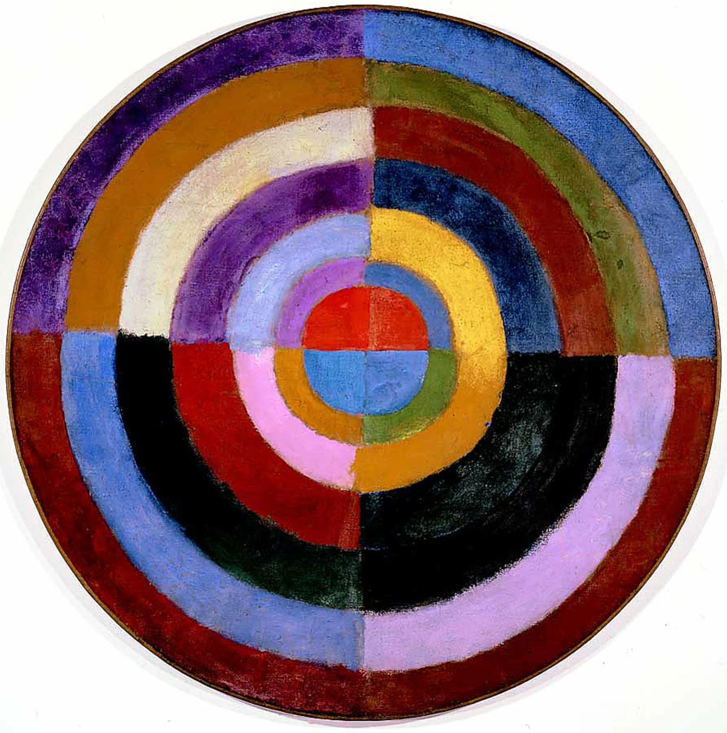 Robert Delaunay's Premier Disque, 1913, a circular composition of concentric color rings considered one of the earliest fully abstract works in Western art