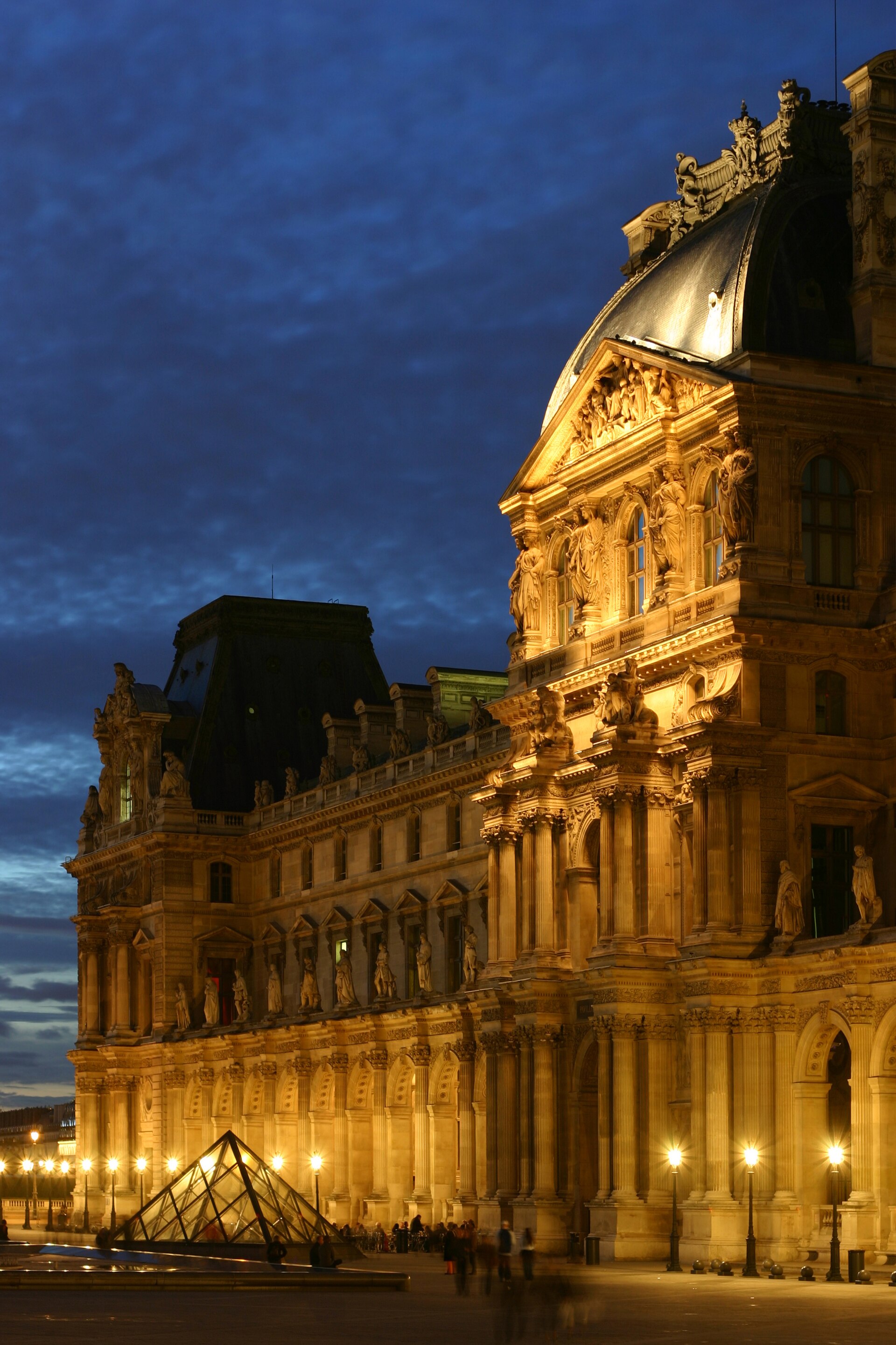 Louvre Pyramid courtyard in Paris