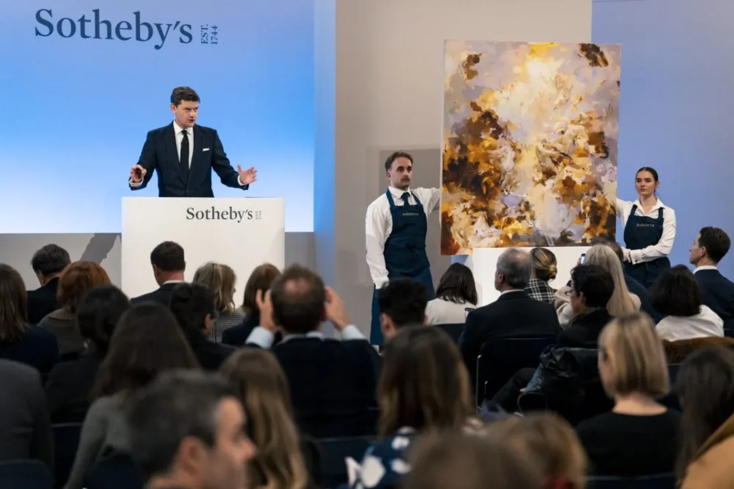 Auction room scene reflecting shifting collector demand in 2026