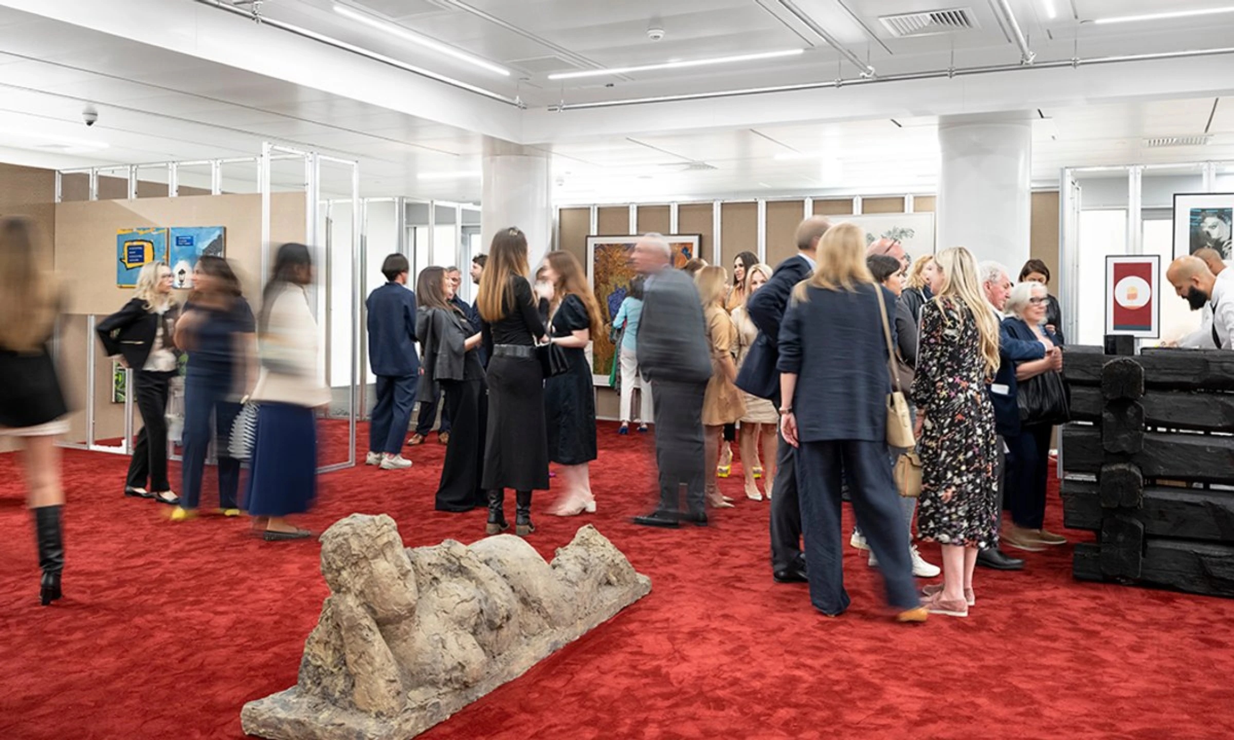 Installation view from Art Monte Carlo fair floor at the Grimaldi Forum.