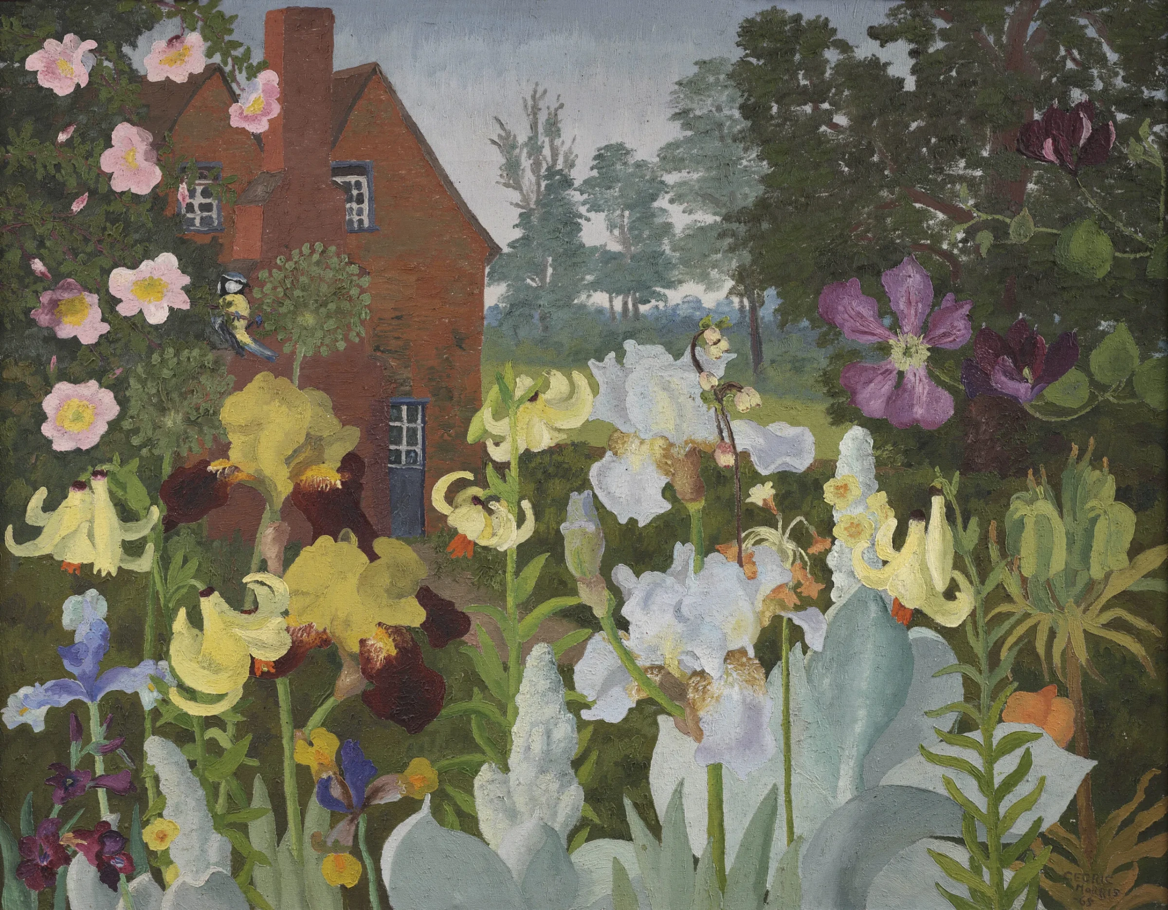 Cedric Morris painting Benton Blue Tit shown in the Garden Museum exhibition about Benton End