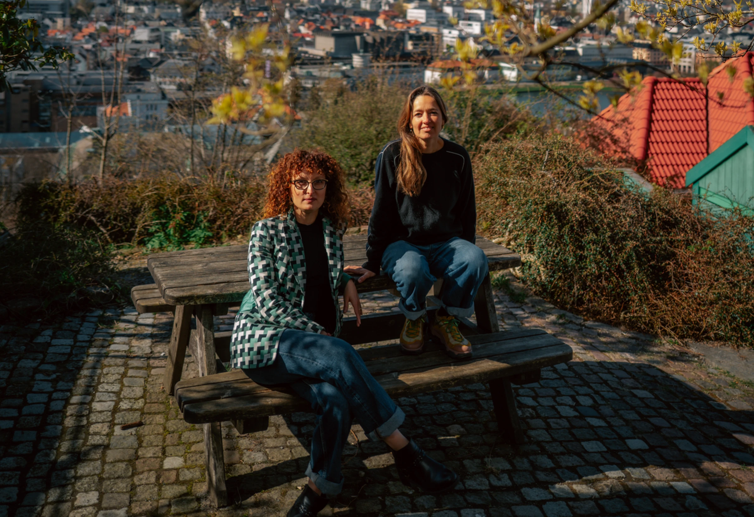 Lucia Pietroiusti and Filipa Ramos photographed in Bergen after being named convenors for Bergen Assembly 2028