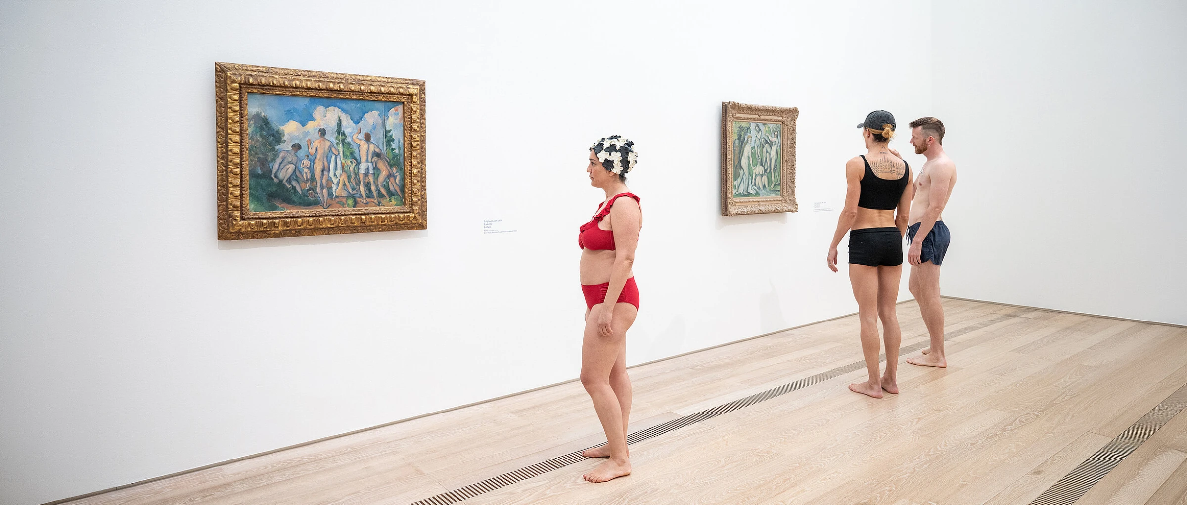 Visitors and trees in the landscaped grounds of Fondation Beyeler in Riehen, near Basel.
