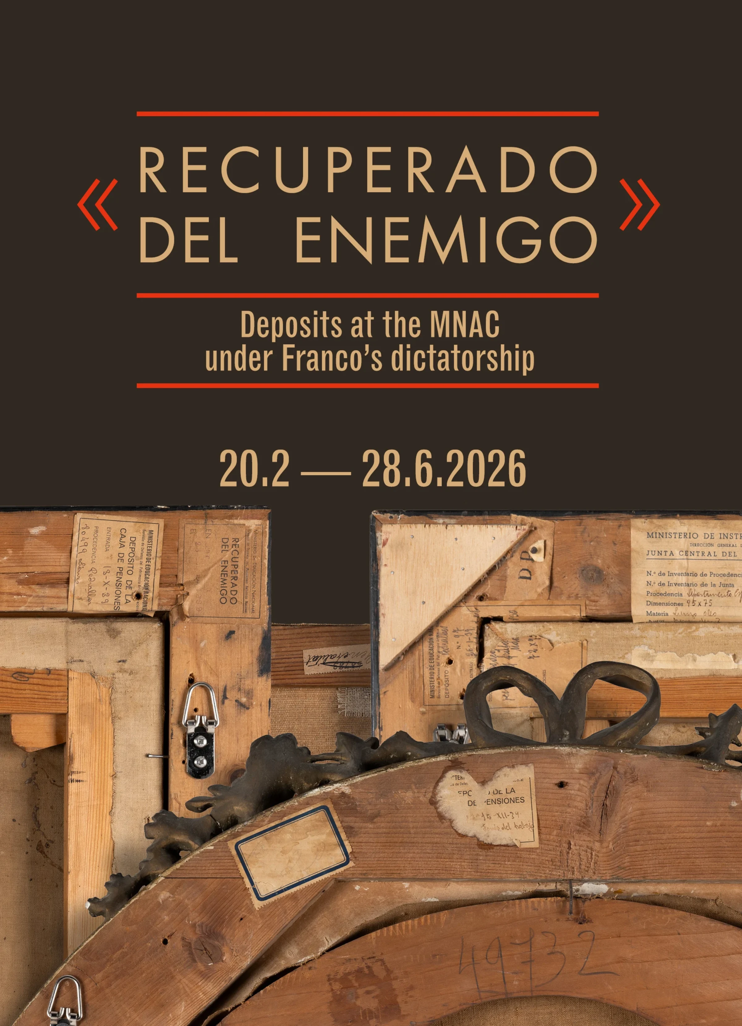 Promotional image for the Museu Nacional exhibition on works marked 'Recovered from the enemy' under Franco's dictatorship