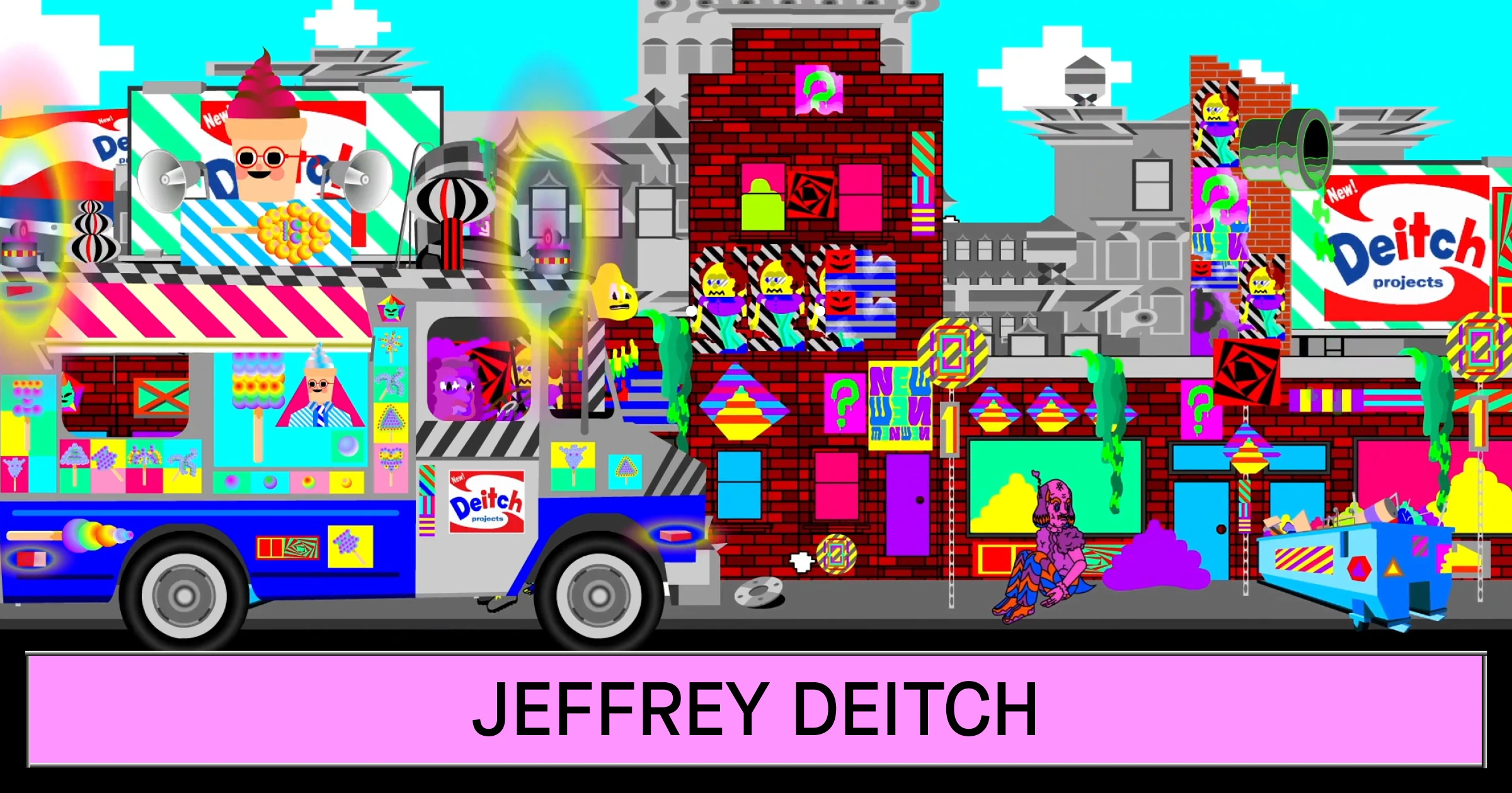 Exhibition title card image from Jeffrey Deitch associated with artist Celeste Dupuy-Spencer.