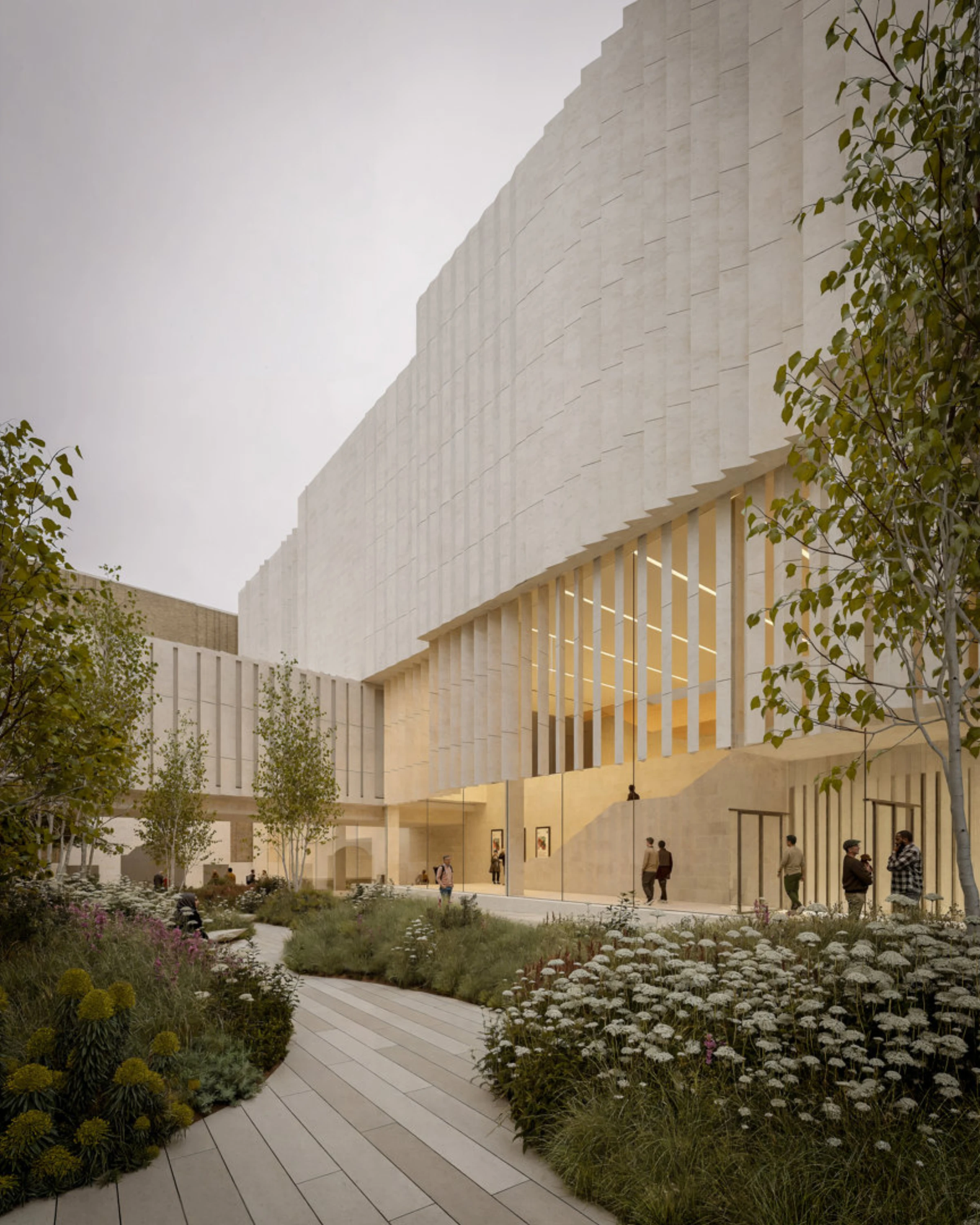 Architectural rendering of a new public entrance at London’s National Gallery Project Domani.