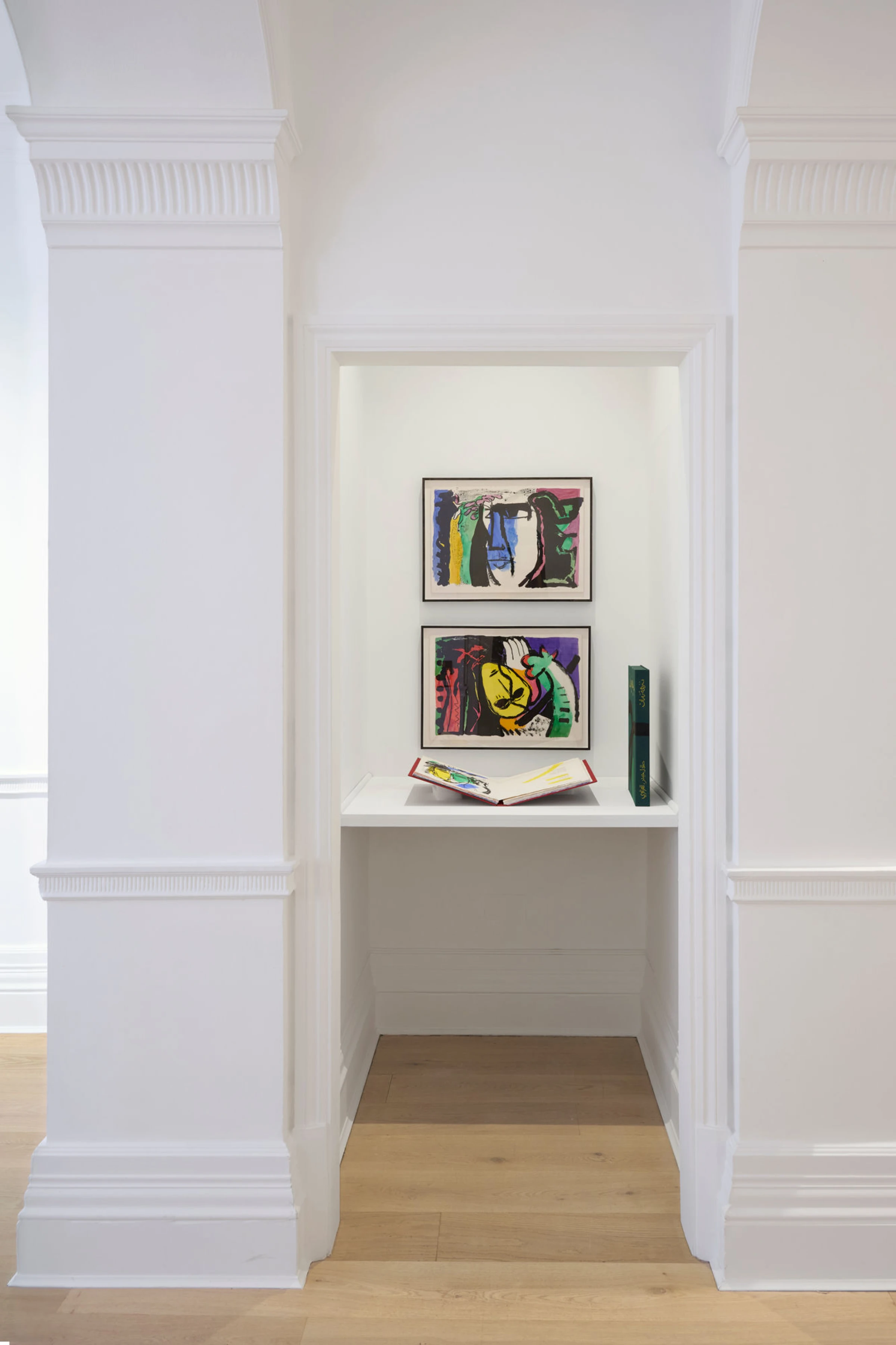 Installation view of Dia Al-Azzawi works at Richard Saltoun in London.