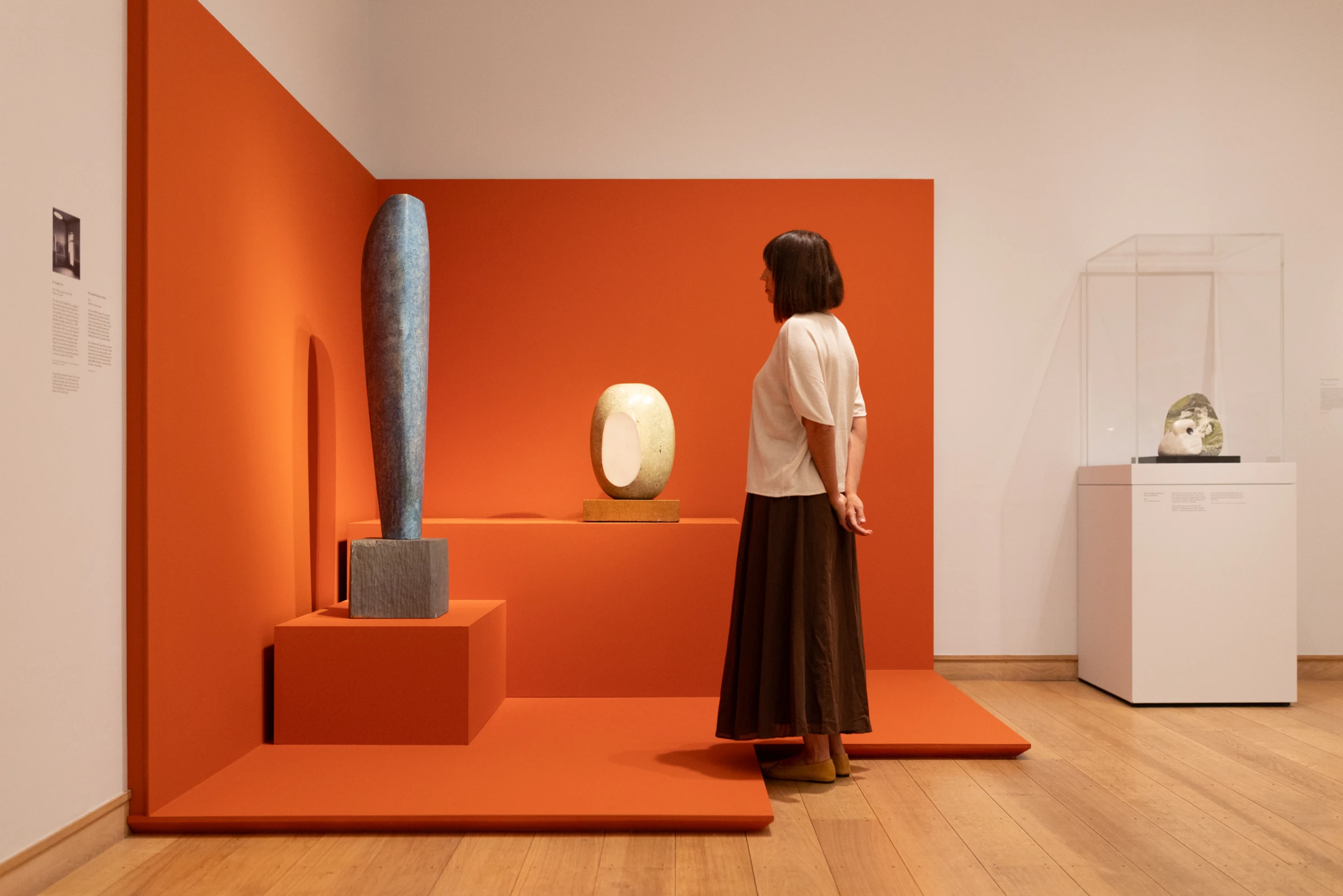 Installation view of Hepworth in Colour at the Courtauld Gallery