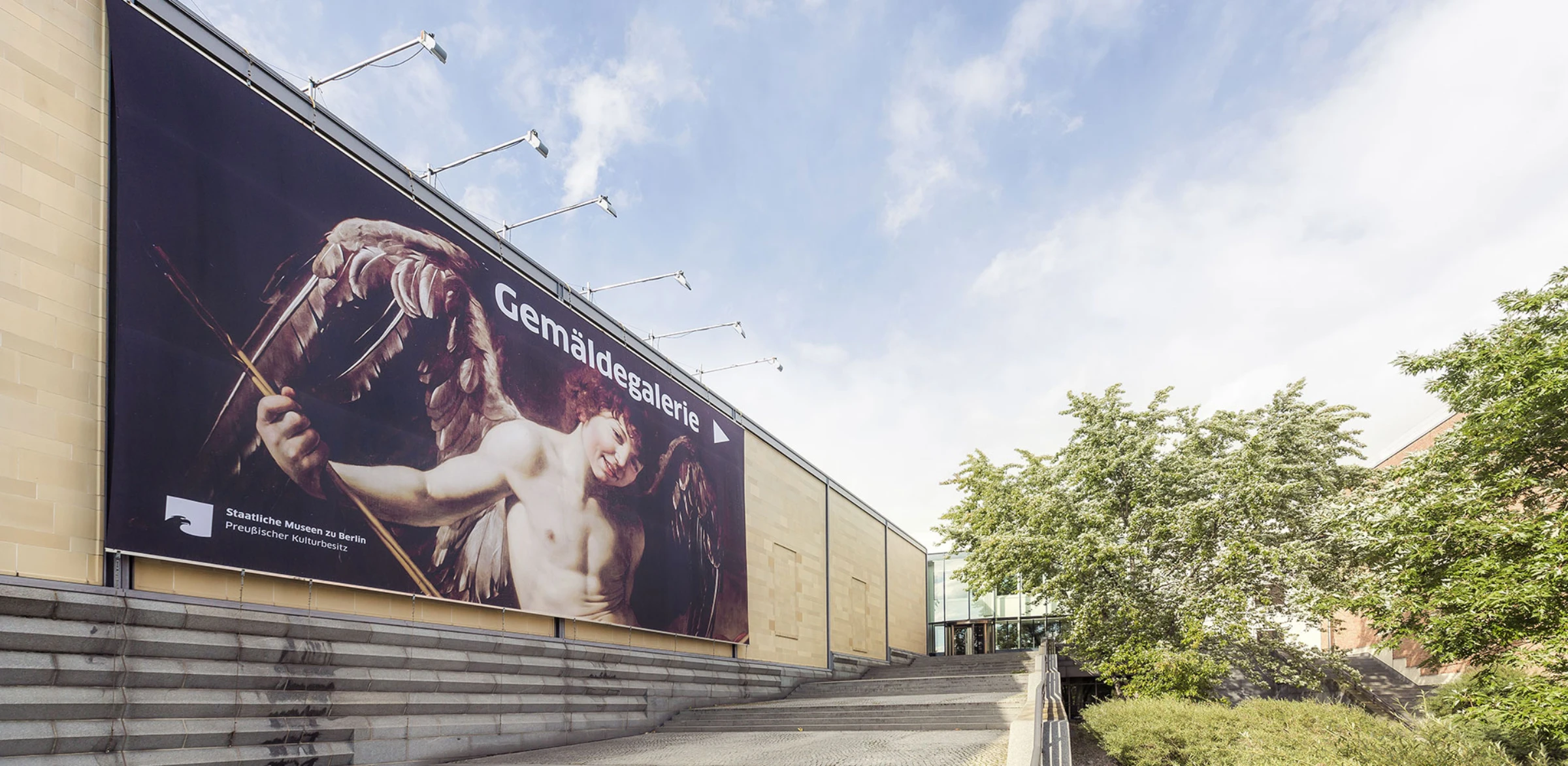 Exterior view of Berlin's Gemäldegalerie museum building at Kulturforum.