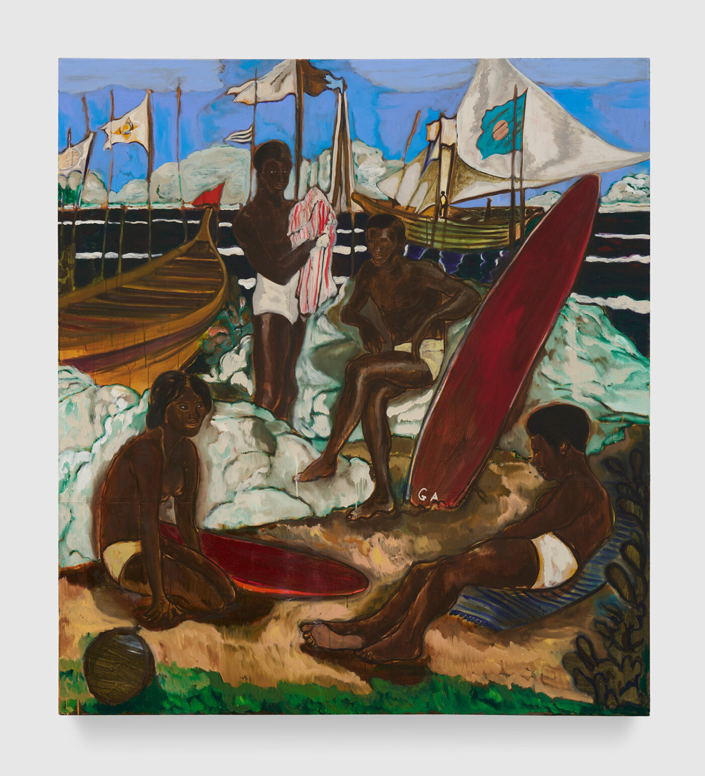 Installation view of Gideon Appah: Beneath Night and Day at Pace, New York