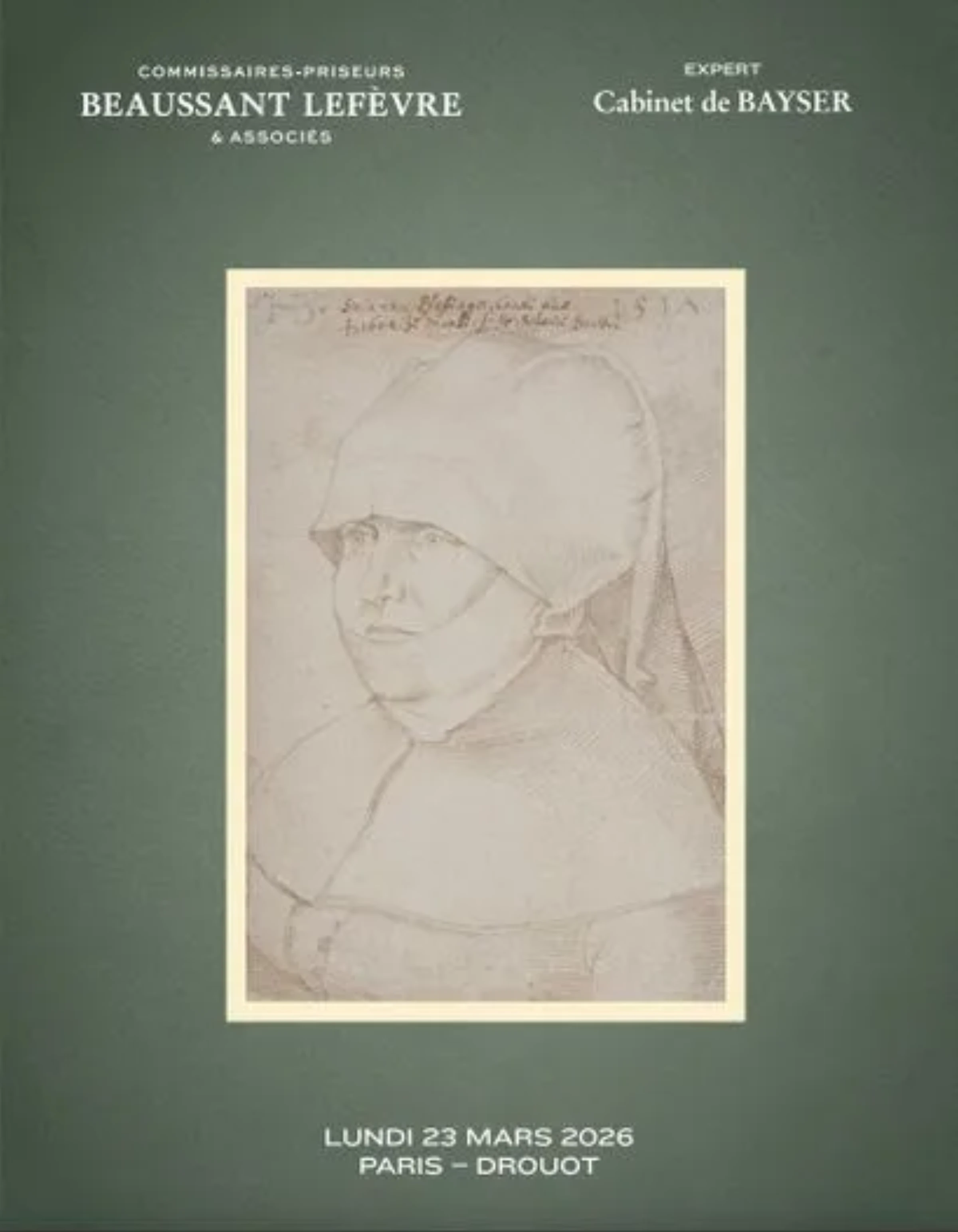 Close view of Hans Baldung Grien’s silverpoint portrait of Susanna Pfeffinger dated 1517.
