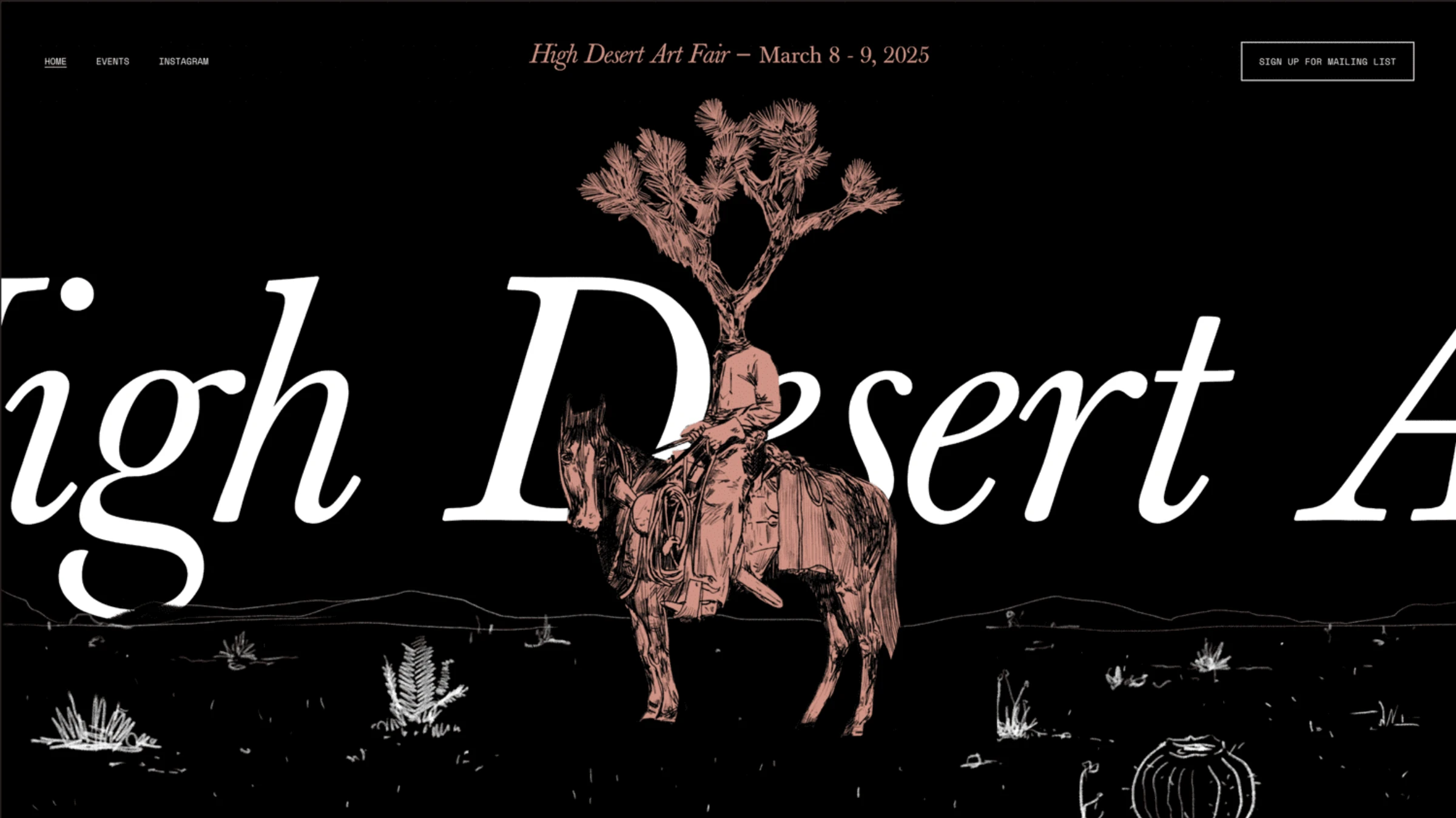 Exterior view of the High Desert Art Fair venue at Pioneertown Motel.