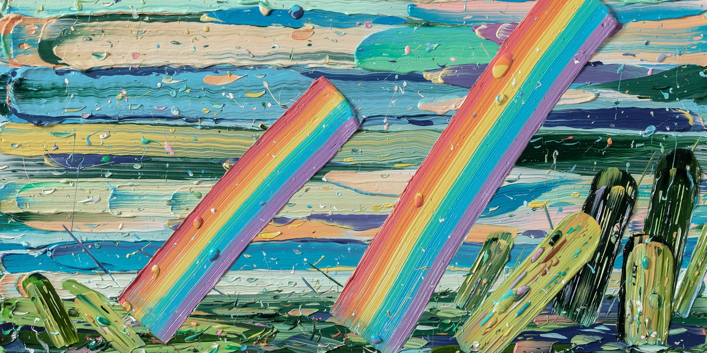 Interior exhibition view at Tai Kwun with visitors in a contemporary gallery space.