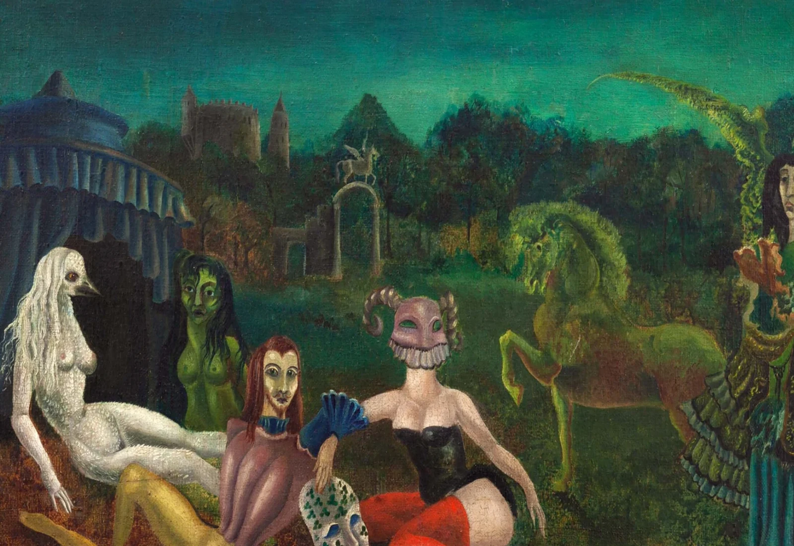 Installation image for Leonora Carrington: The Symptomatic Surreal at the Freud Museum London