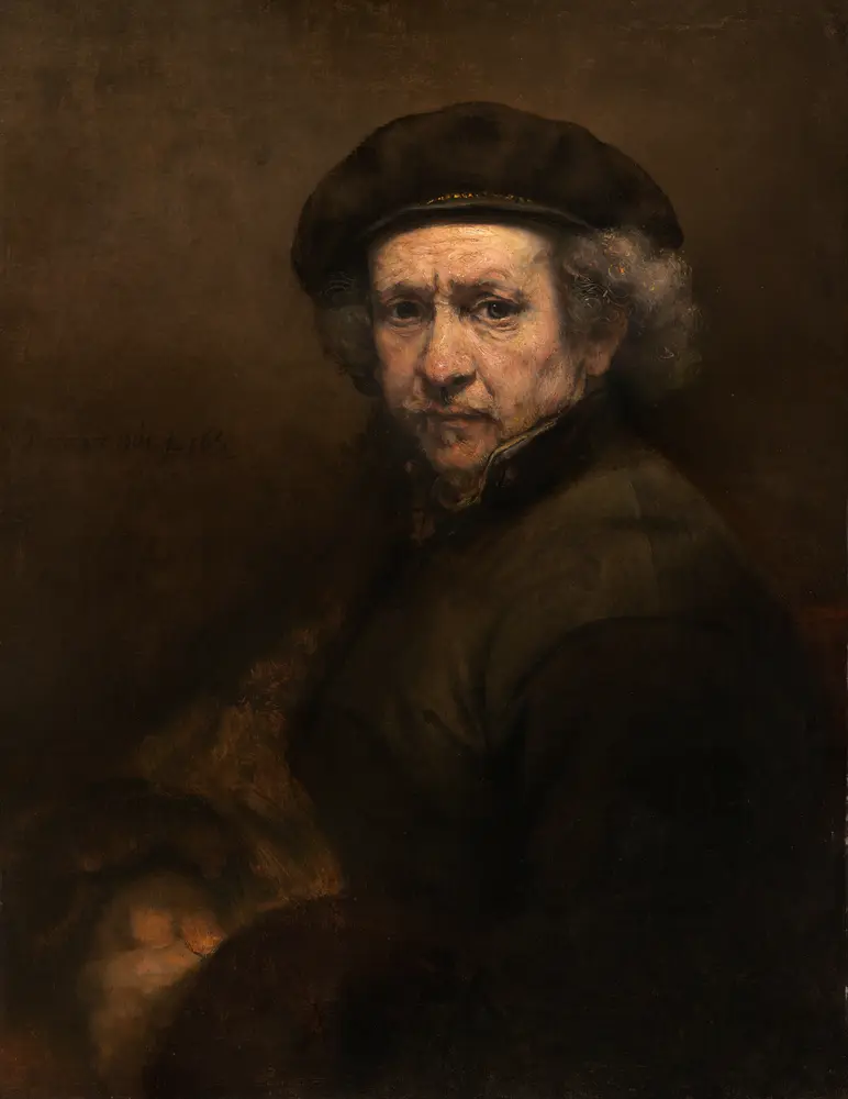Rembrandt van Rijn, Self-Portrait with Beret and Turned-Up Collar, 1659, oil on canvas, National Gallery of Art, Washington