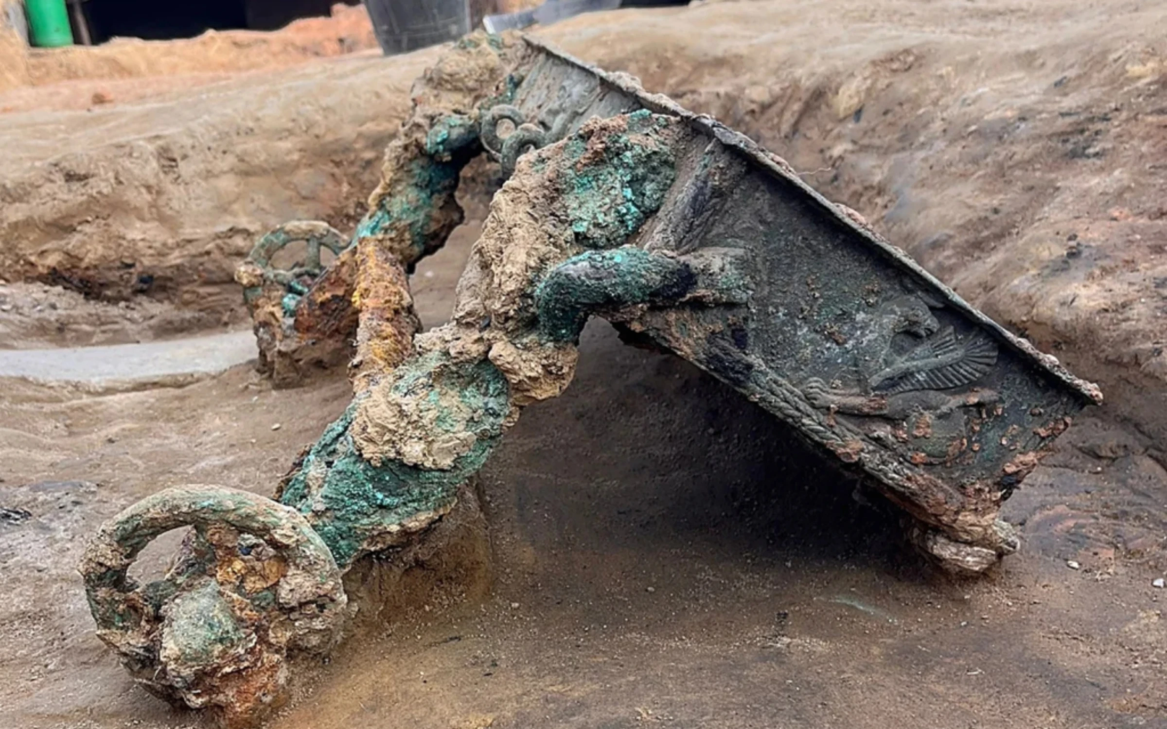 Detailed bronze votive chariot recovered from the Casas del Turuñuelo site