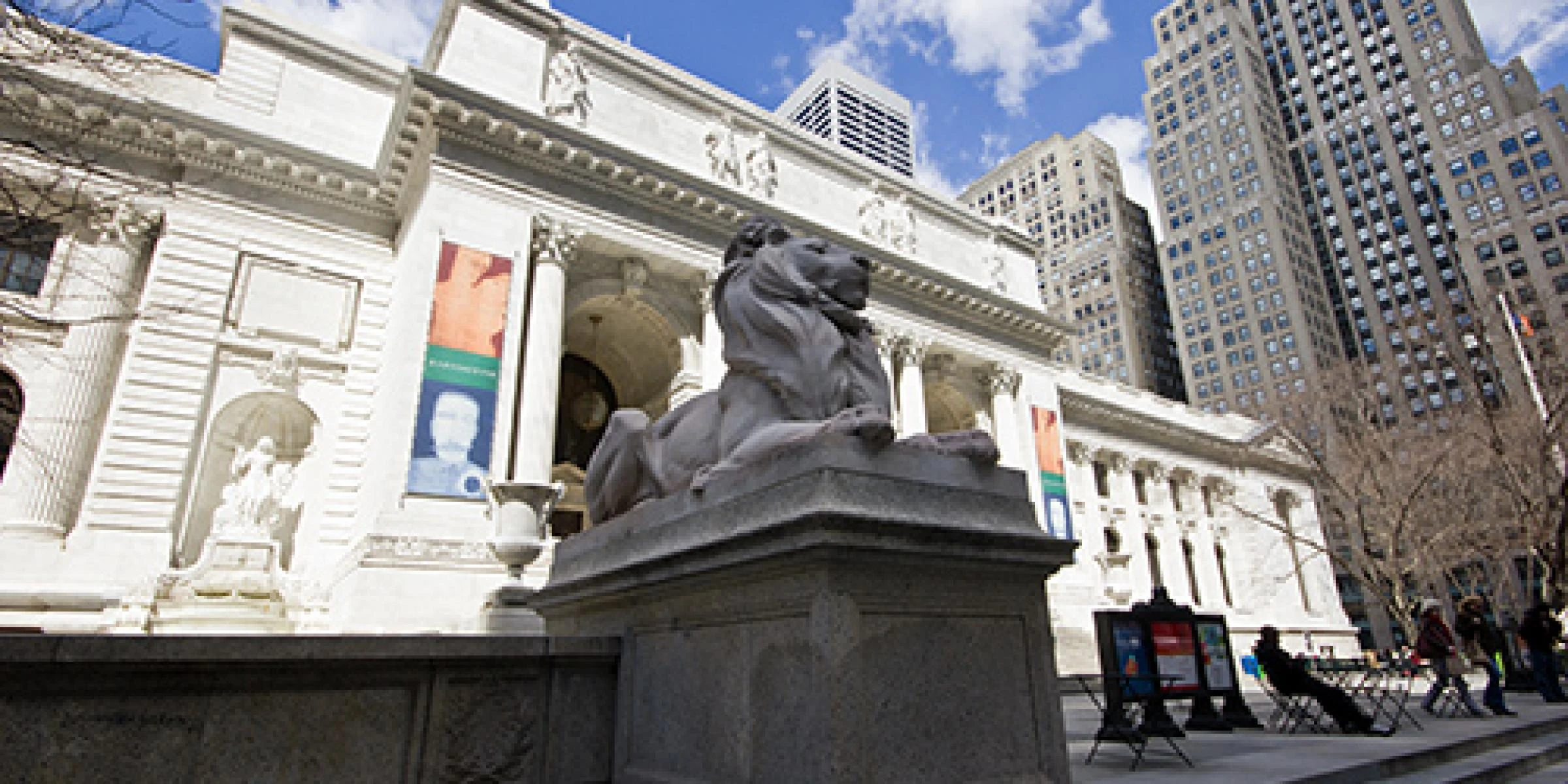 The facade of the New York Public Library Stephen A. Schwarzman Building.