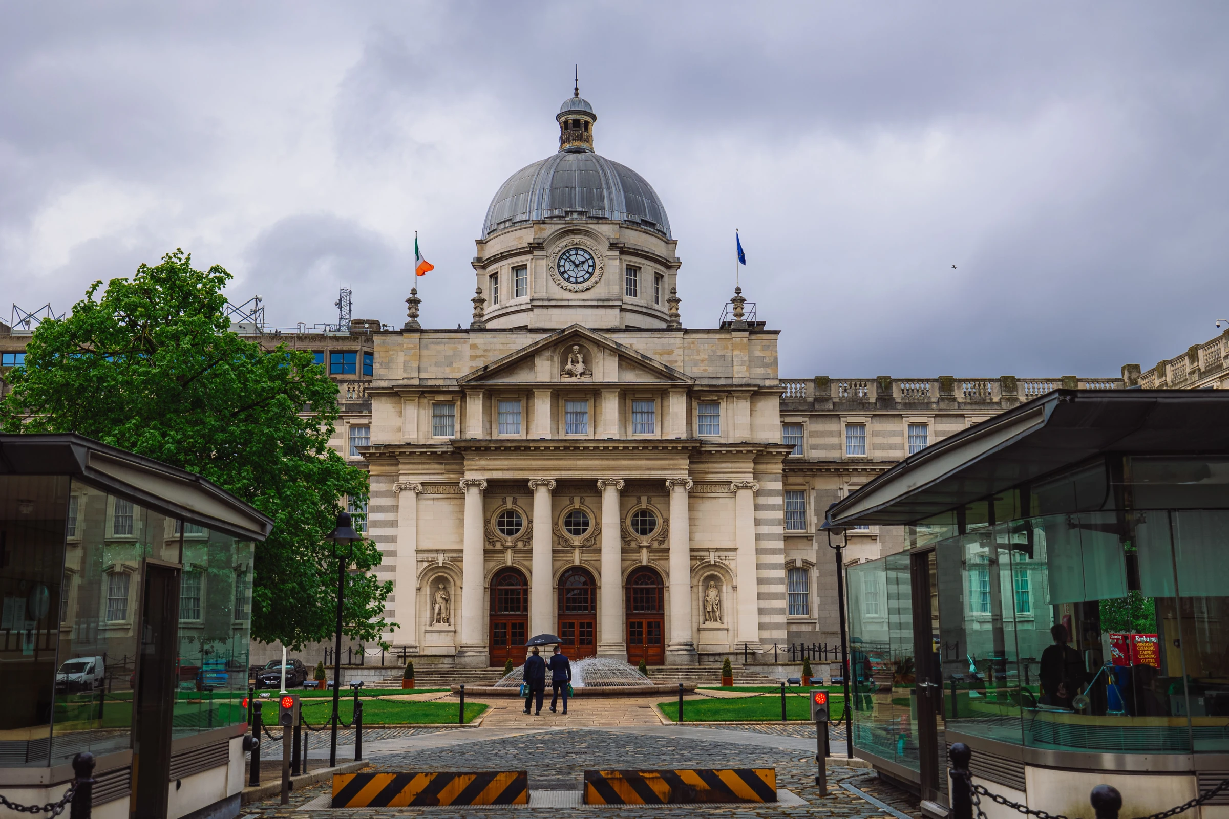 Aerial view of Dublin's government buildings on Merrion Street