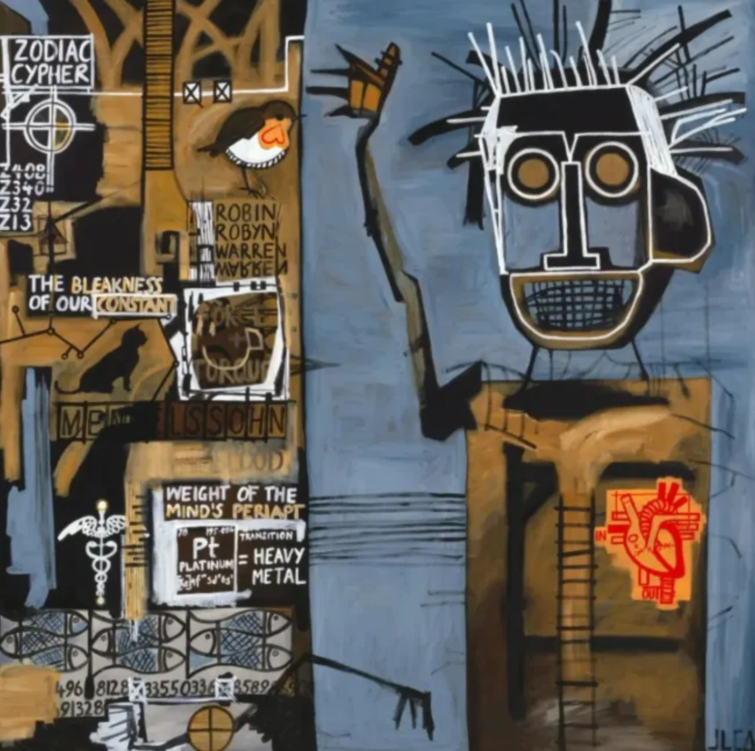 Jane Allan's 'Weight of the Mind's Periapt', noted for its similarities to Basquiat