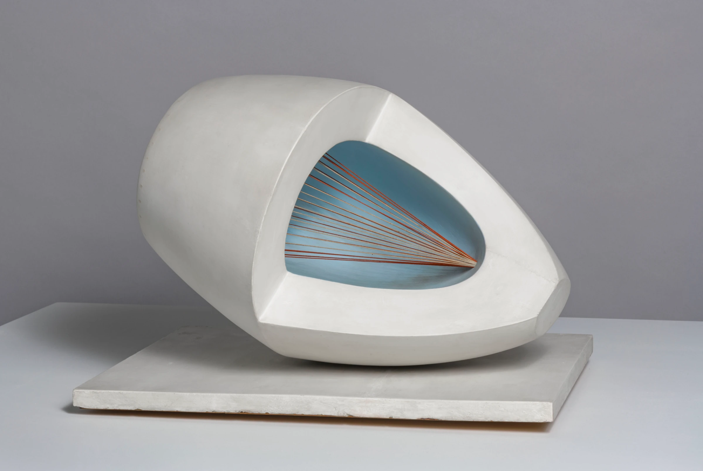 Barbara Hepworth sculptures installed in a Courtauld Gallery exhibition space
