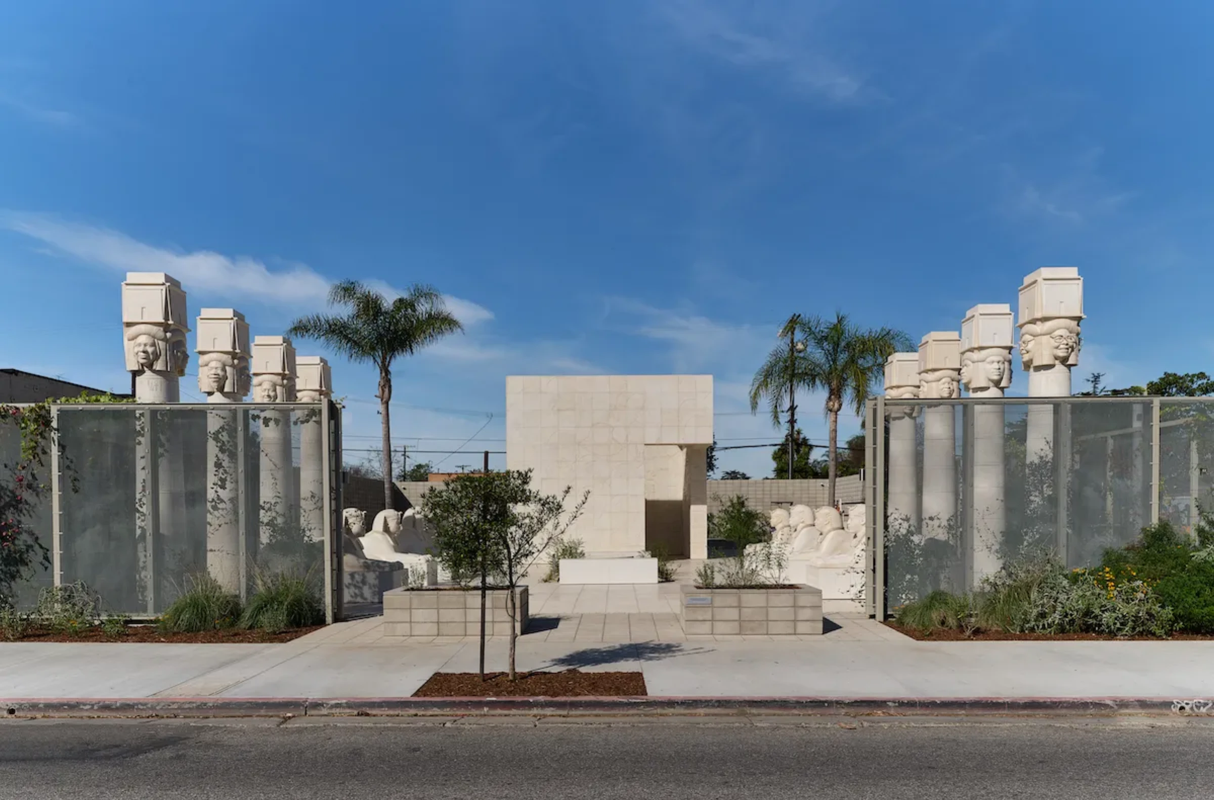 View of Lauren Halsey’s newly opened sculpture park in South Central Los Angeles