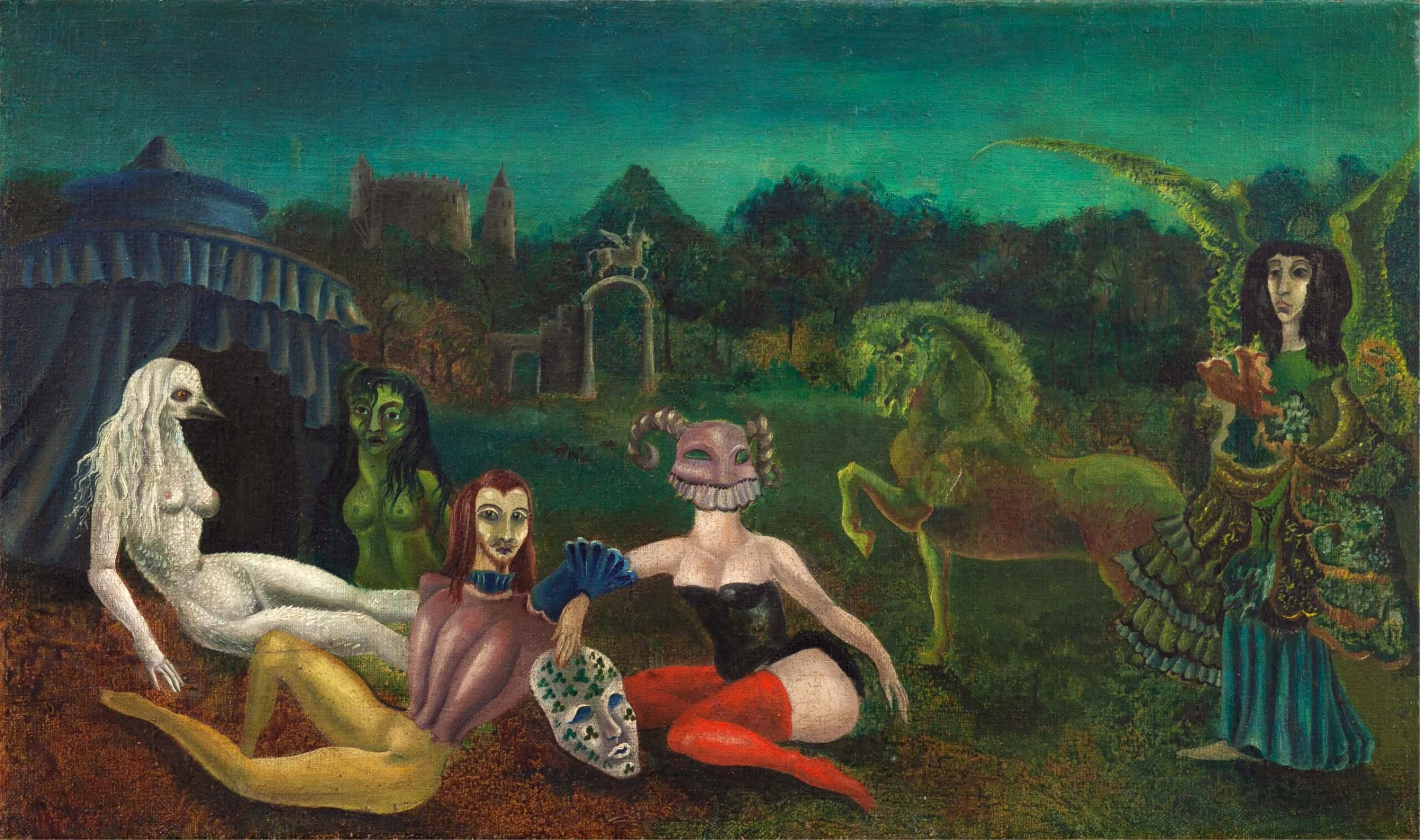 Leonora Carrington exhibition graphic for The Symptomatic Surreal at the Freud Museum