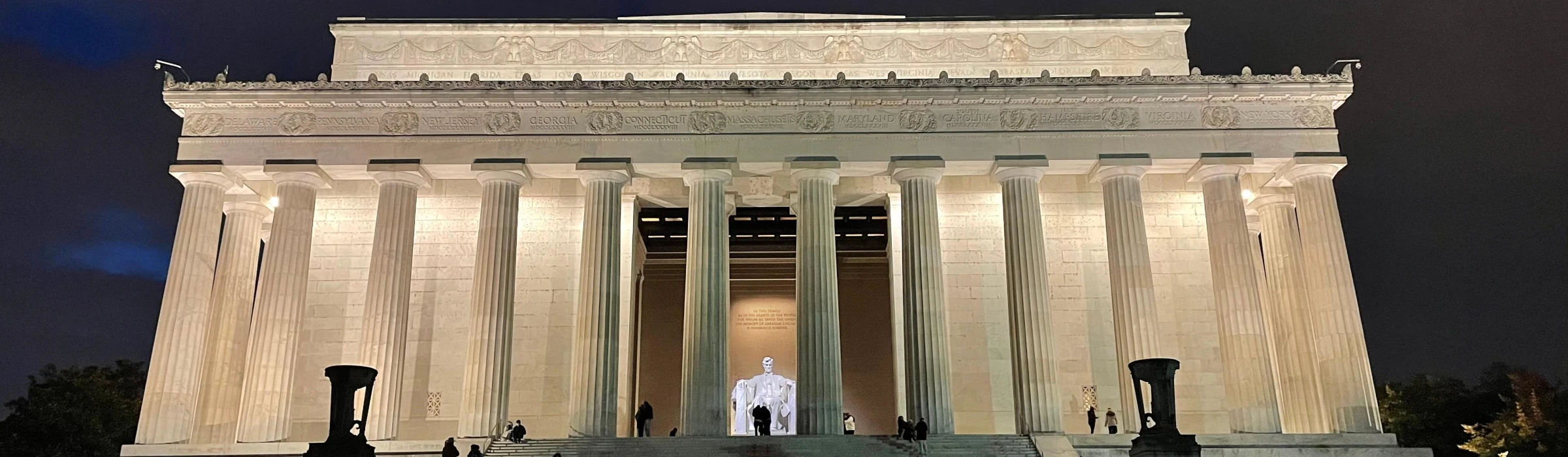 The Lincoln Memorial seen from the reflecting pool in Washington, DC