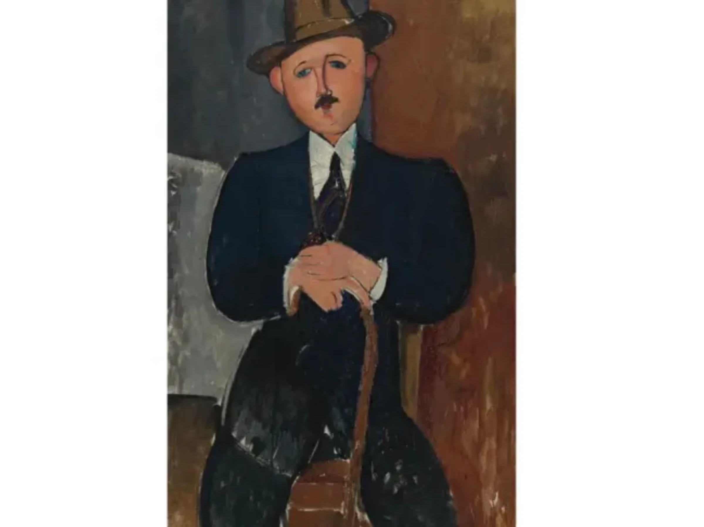 Amedeo Modigliani's 1918 painting, Seated Man with a Cane