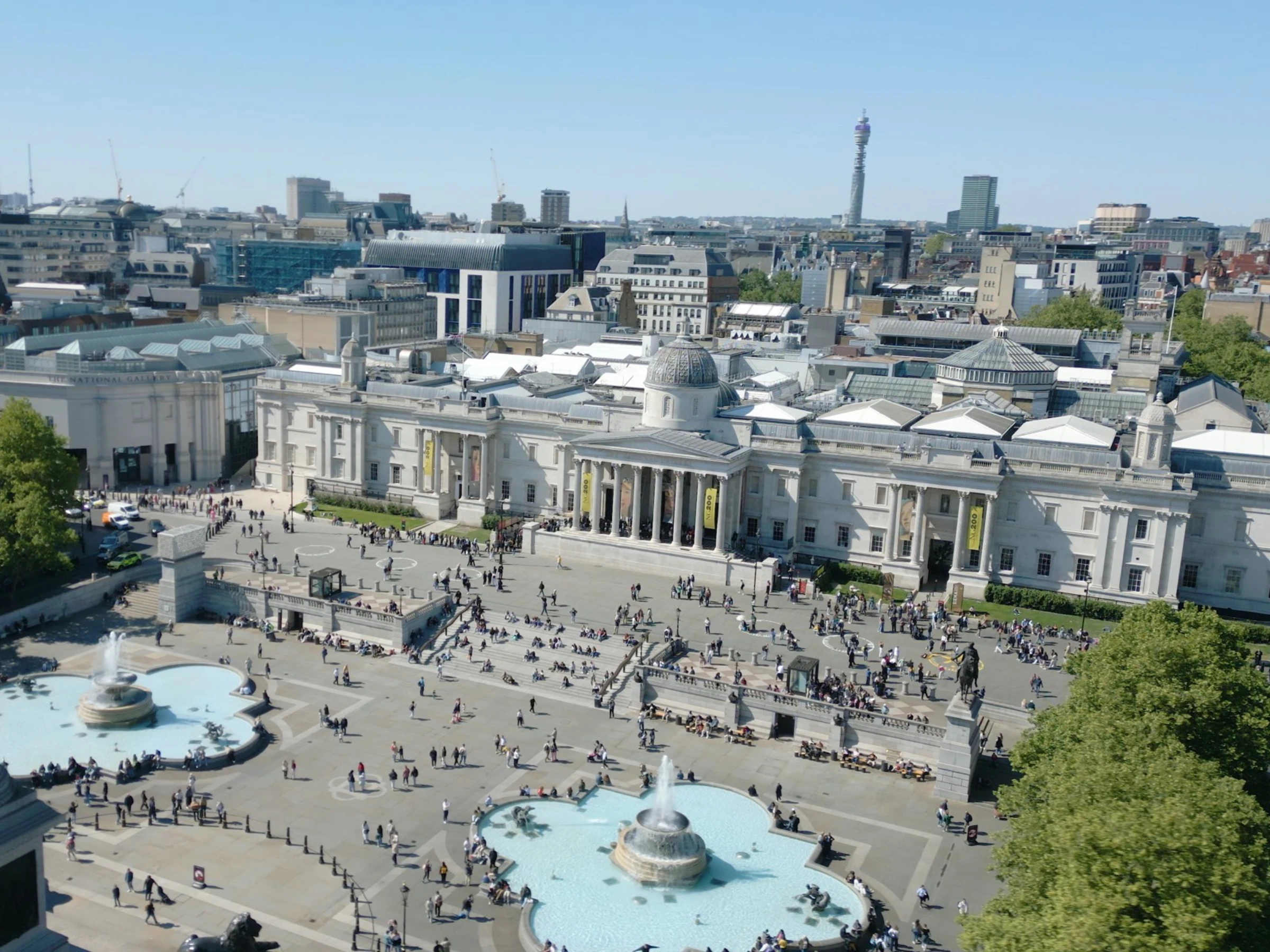 Aerial view of the National Gallery site in London.