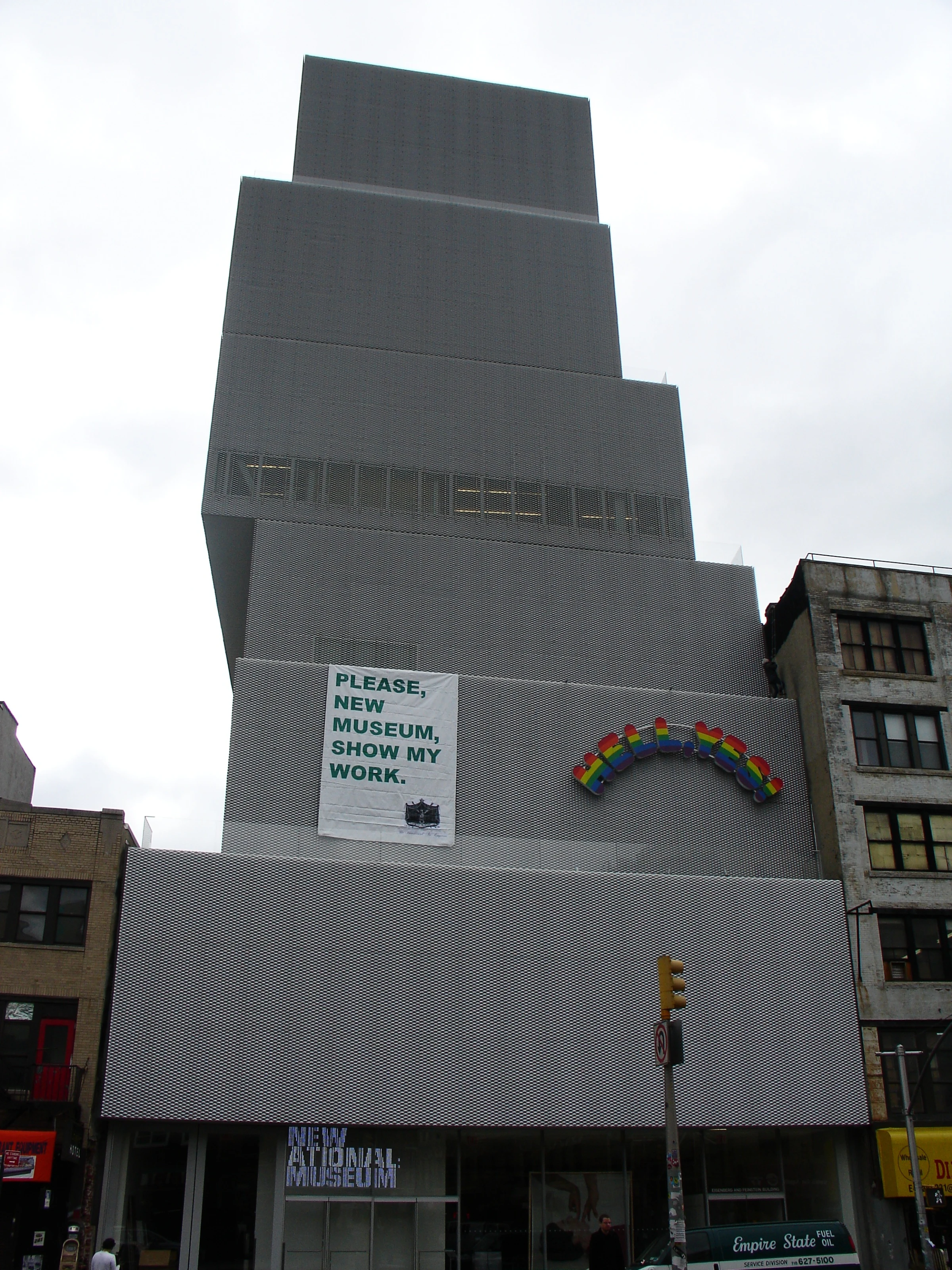 Exterior view of the New Museum on the Bowery in New York