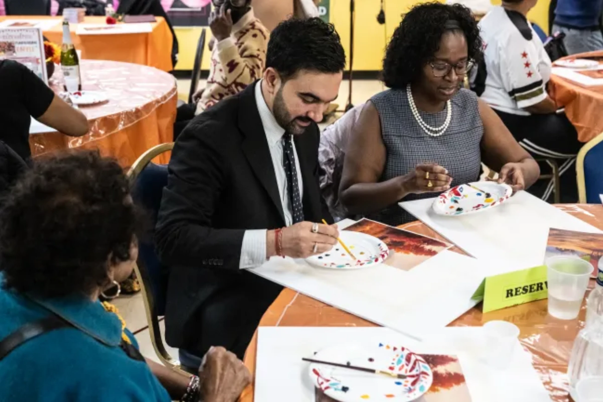 Mayor Zohran Mamdani during a community art event in New York City