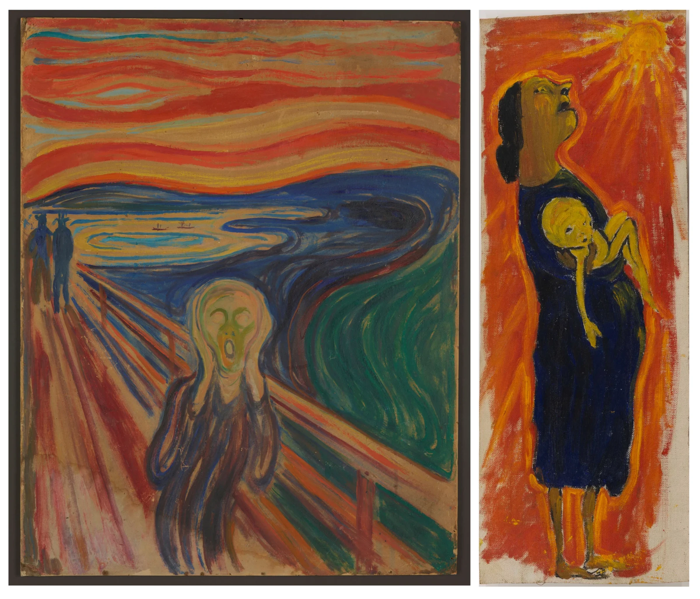 Paula Rego's early painting Drought shown alongside Edvard Munch's The Scream