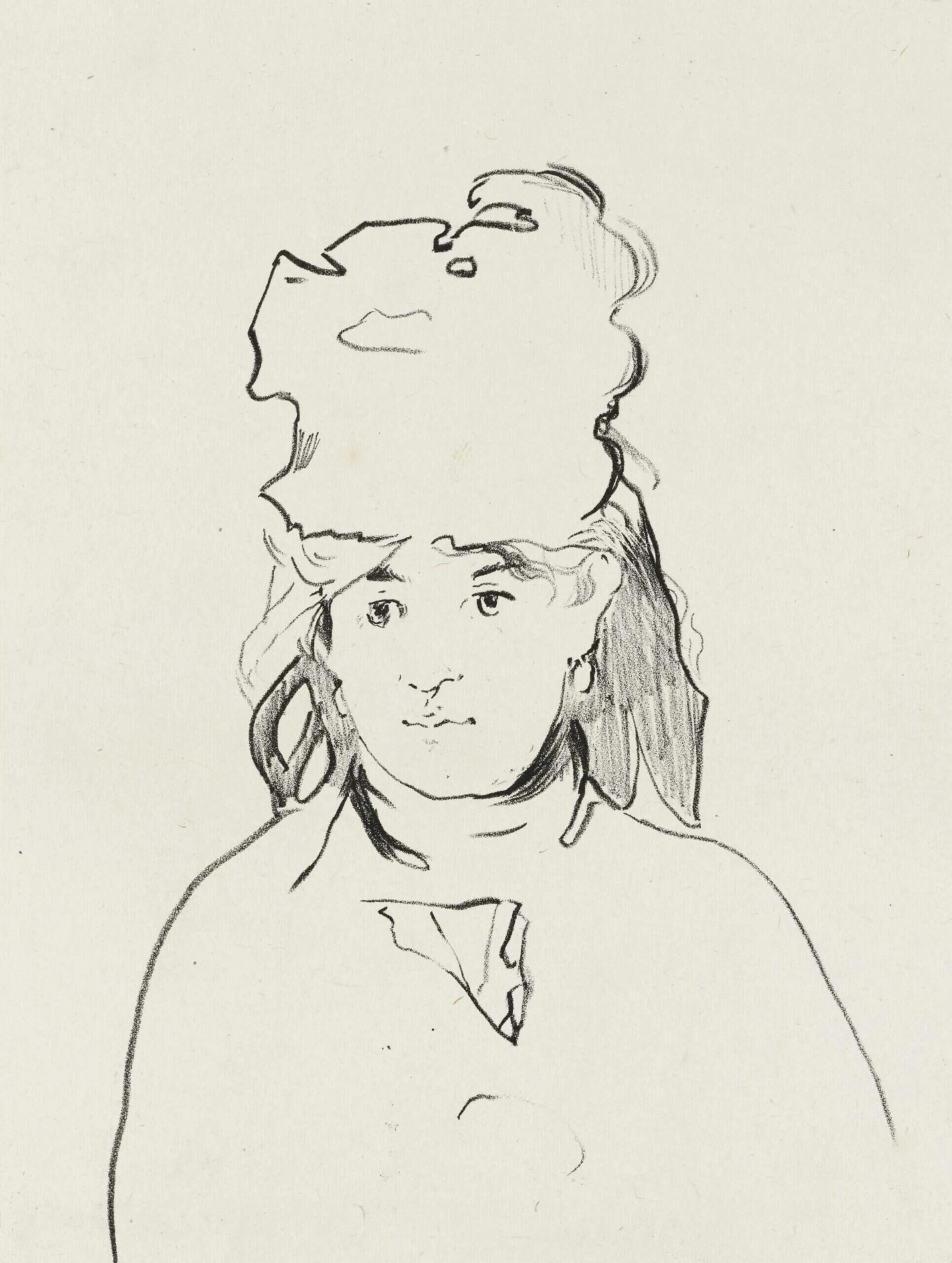 Edouard Manet lithograph portrait of Berthe Morisot used by the Holburne Museum for Beyond Impressionism