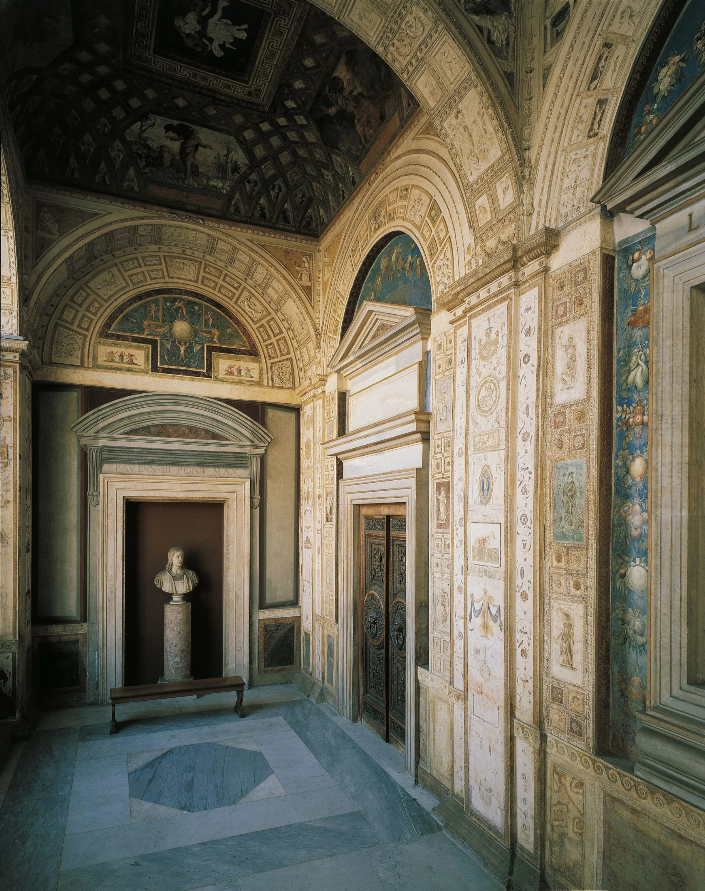 The ornate frescoes of the Raphael Loggia in the Vatican Apostolic Palace