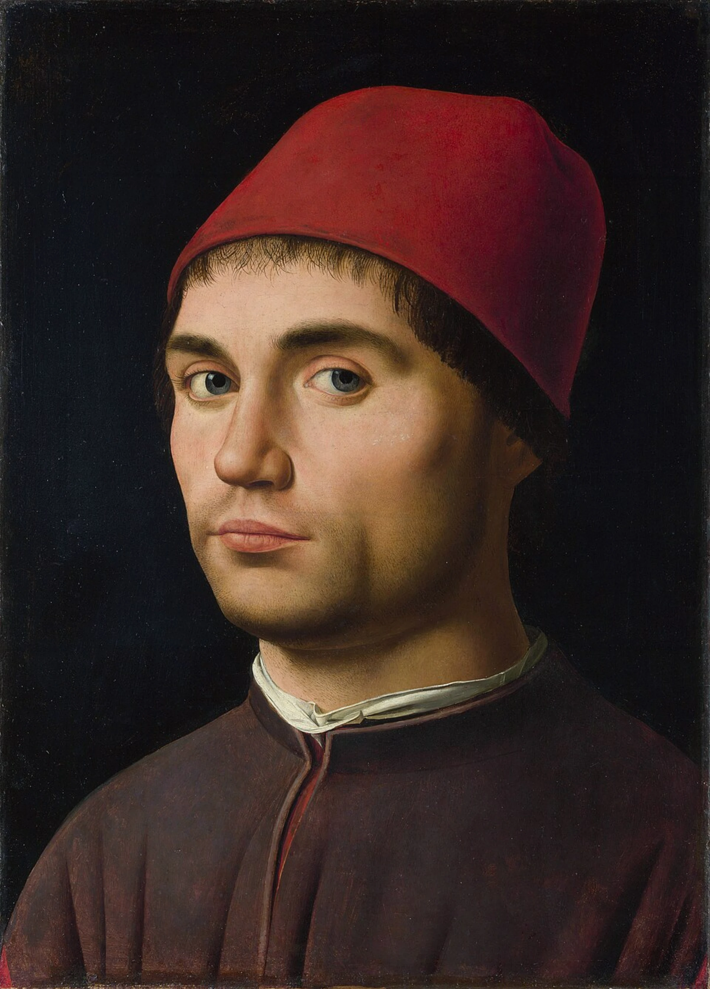 Portrait of a Man by Antonello da Messina, a Renaissance oil painting demonstrating the artist's pioneering technique that has made his surviving works extraordinarily valuable
