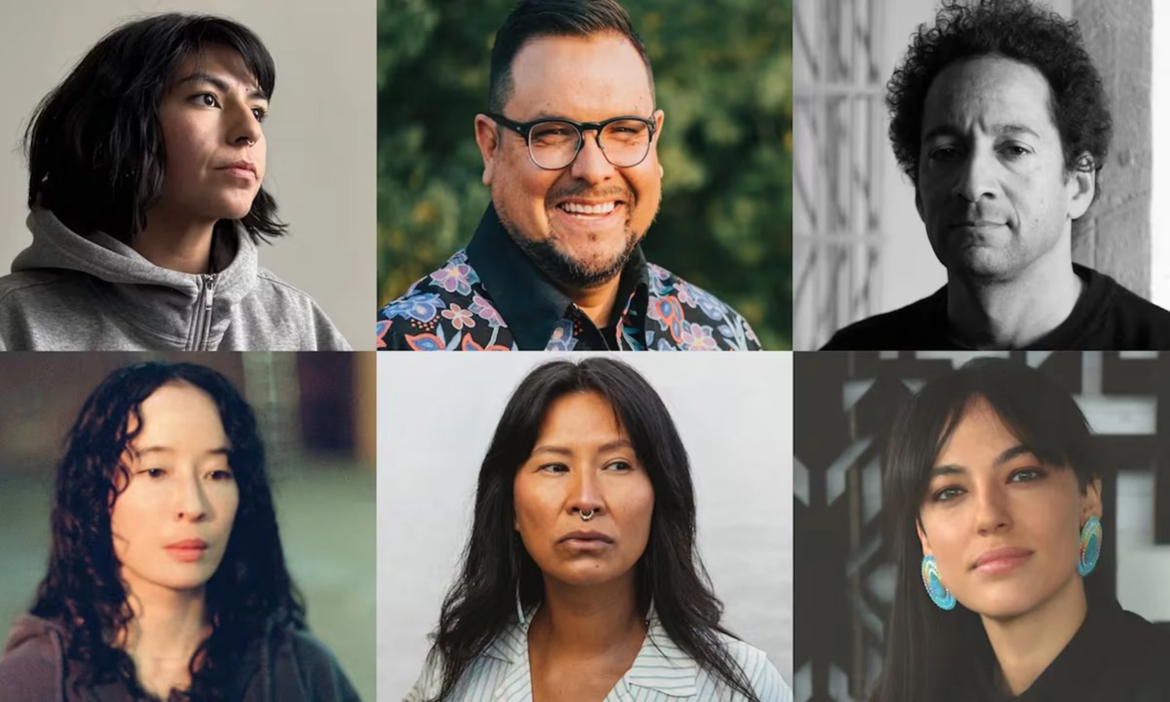 Composite image of the six finalists for the 2026 Sobey Art Award
