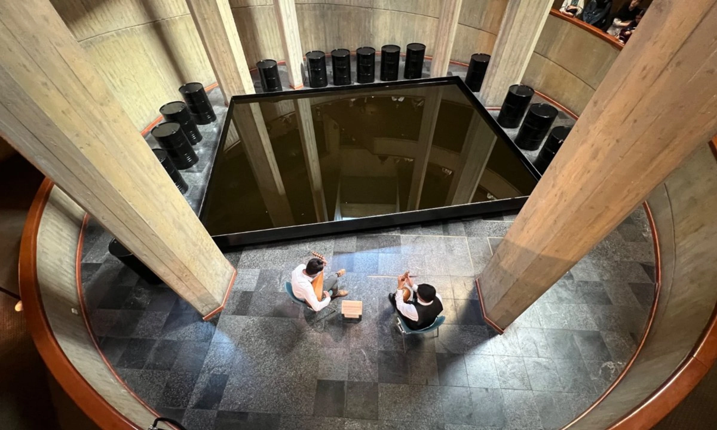 Interior view associated with Tehran Museum of Contemporary Art's conflict-era programming.