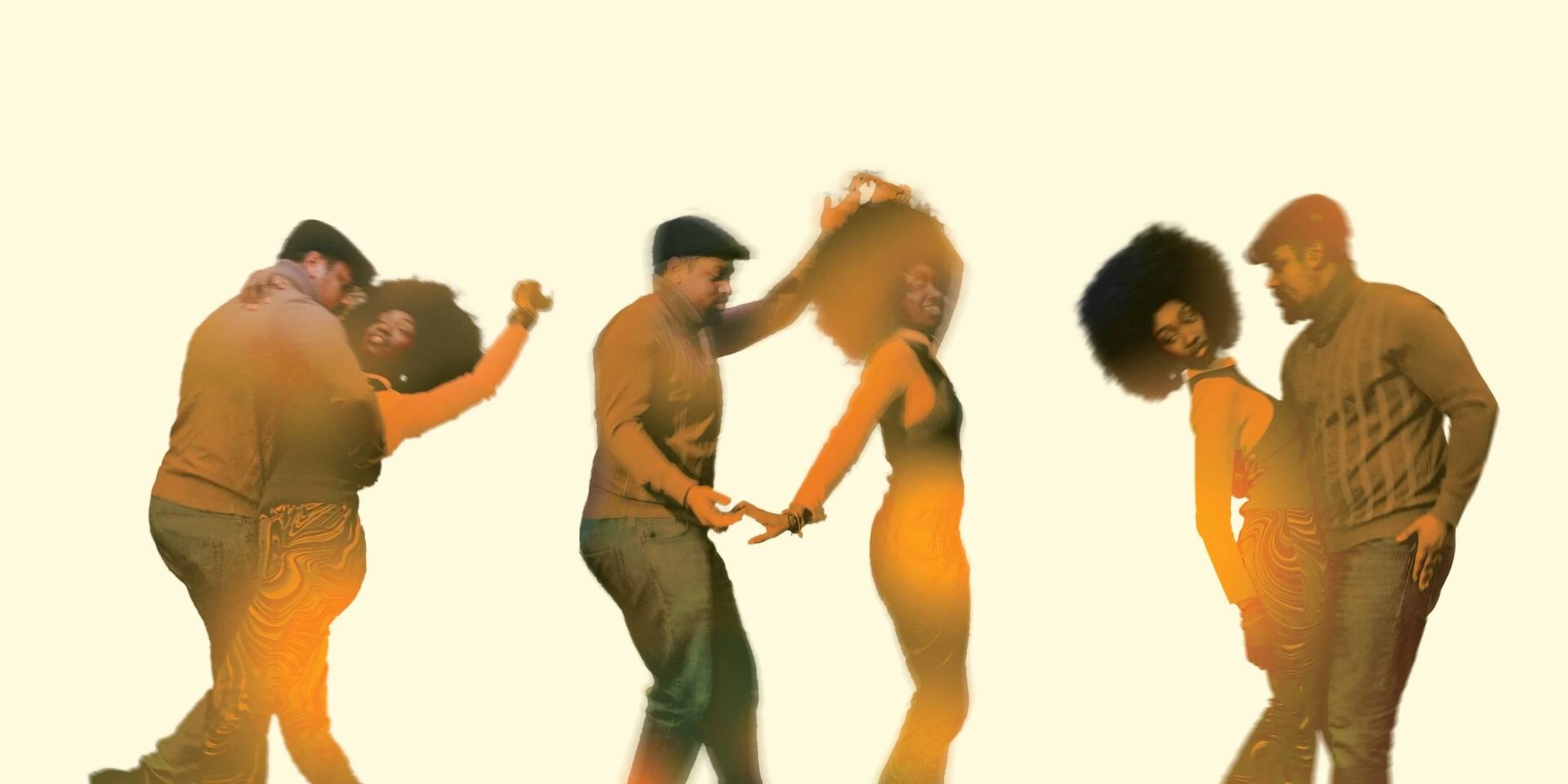 Installation view from The Music is Black at V&A East with archival graphics and display cases.