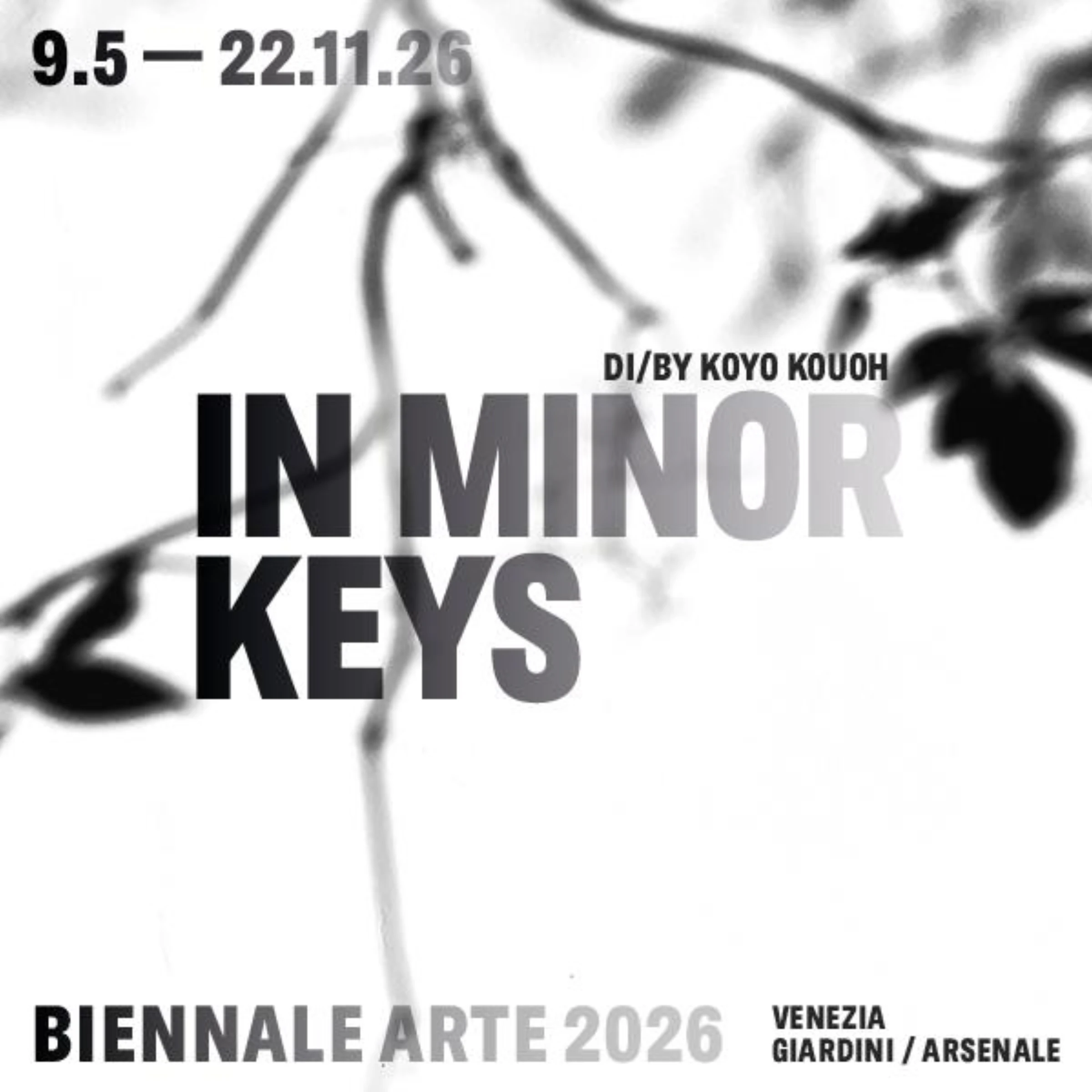 Visual identity for the 2026 Venice Biennale Arte edition, titled In Minor Keys.