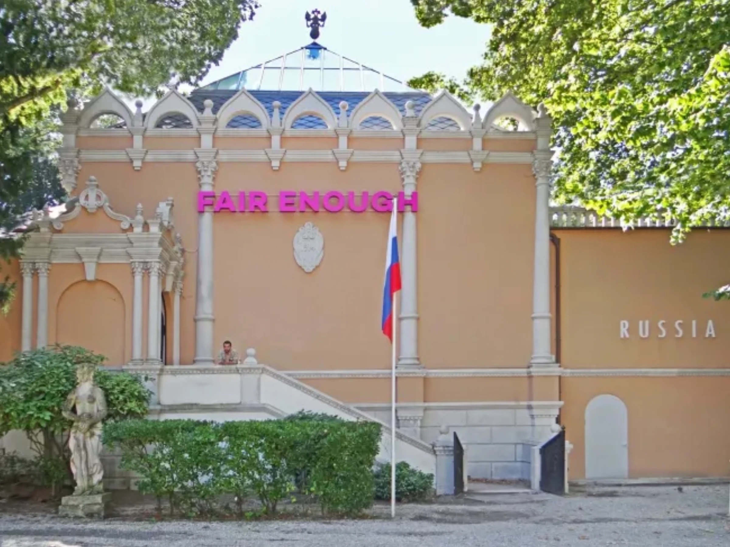 Exterior of the Russian Pavilion in Venice during an earlier Biennale edition.