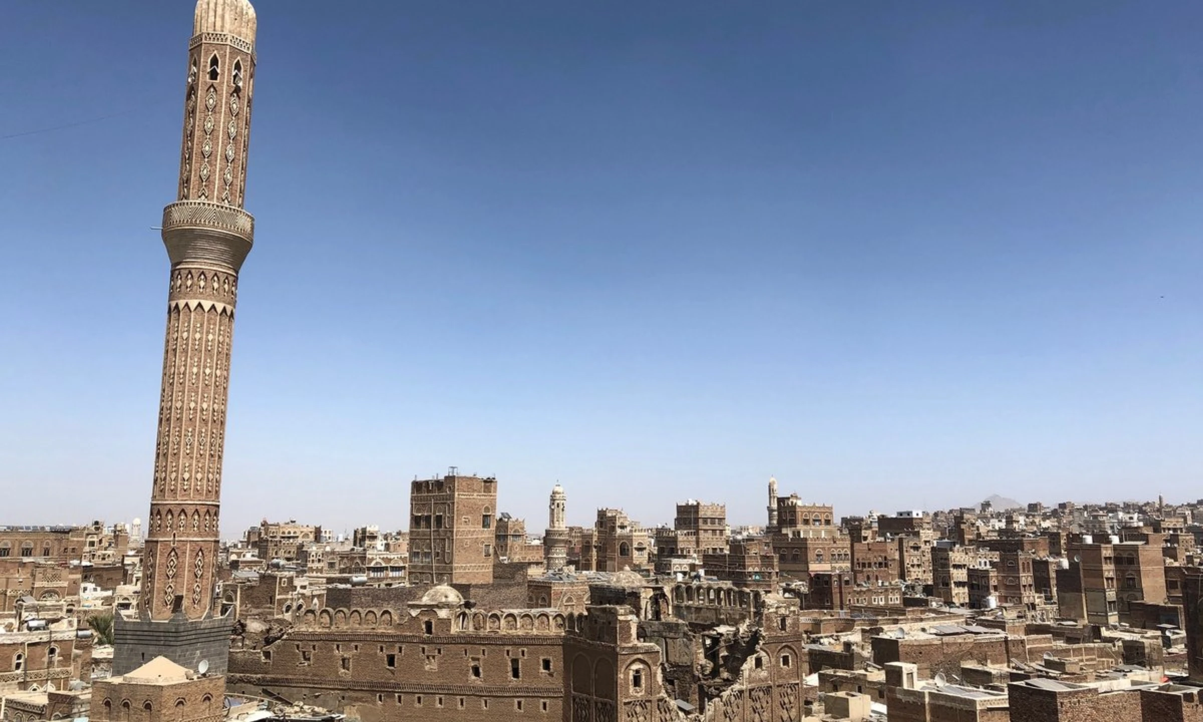 Historic architecture in Sana'a, Yemen, damaged after years of conflict