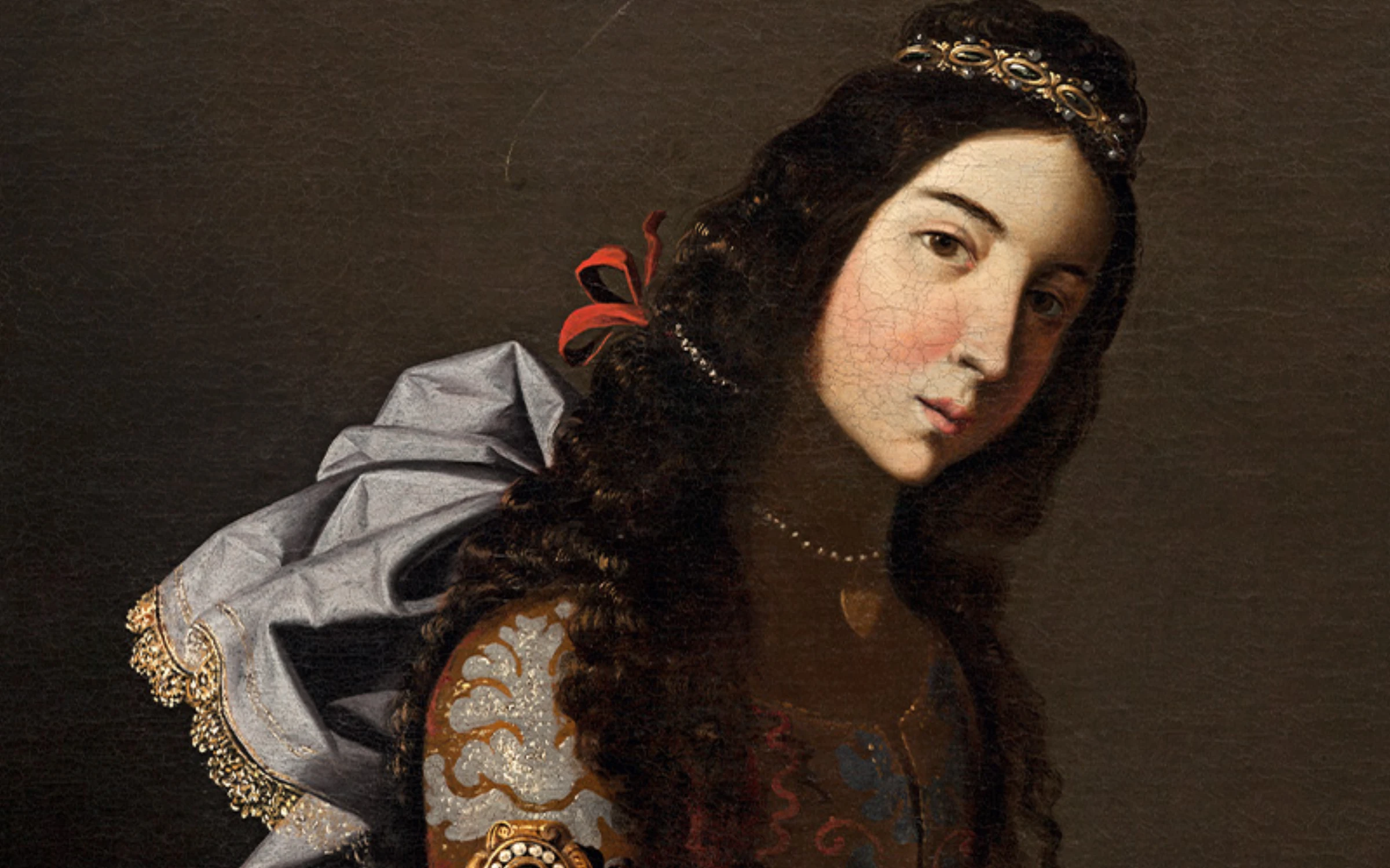 A detail image promoting the National Gallery's Zurbaran exhibition, showing a dramatic Baroque painting with strong light and shadow.