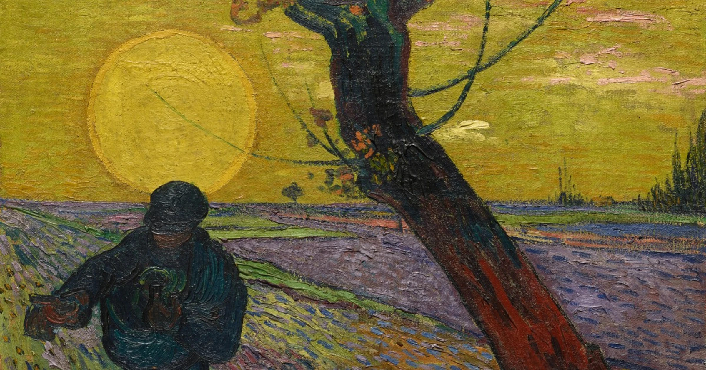 Vincent van Gogh painting The Sower at Sunset from the Emil Buehrle Collection on display context